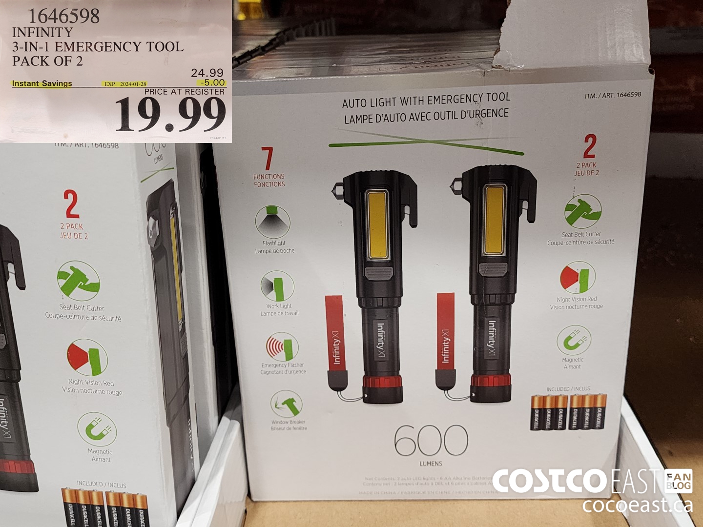 1646598 INFINITY 3-IN-1 EMERGENCY TOOL PACK OF 2 ($5.00 INSTANT SAVINGS EXPIRES ON 2024-01-28) $19.99