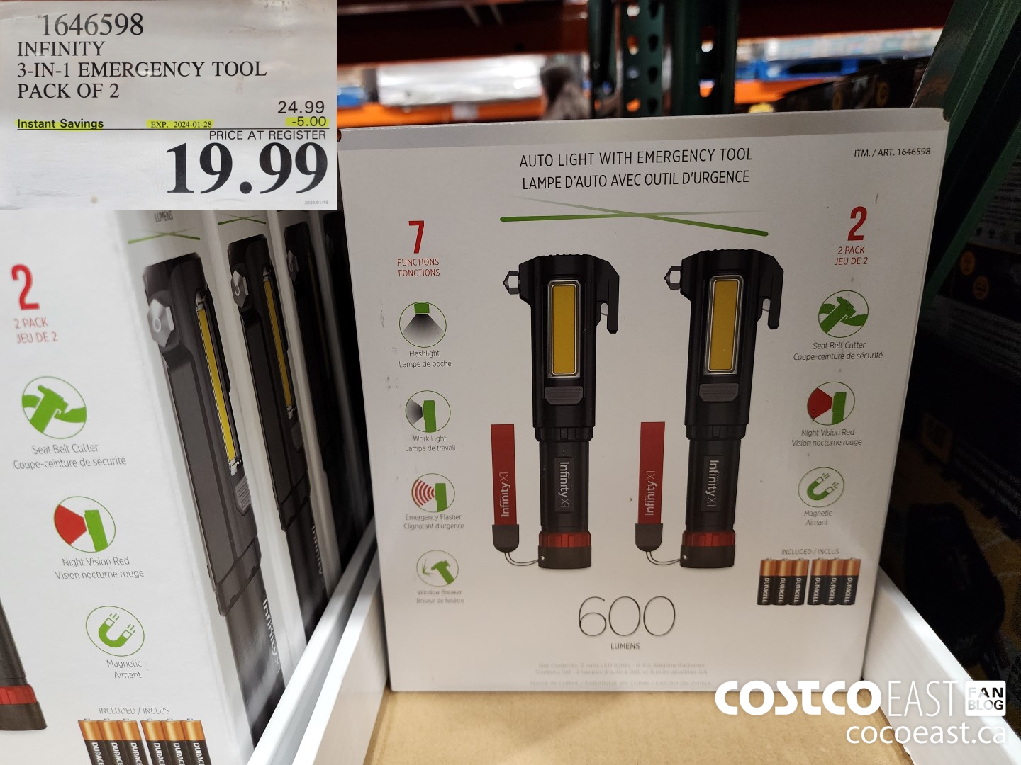 1646598 INFINITY 3-IN-1 EMERGENCY TOOL PACK OF 2 ($5.00 INSTANT SAVINGS EXPIRES ON 2024-01-28) $19.99