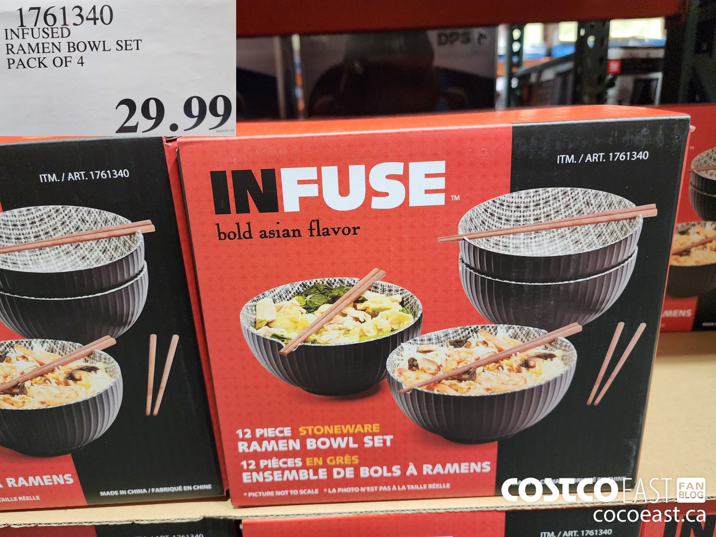 1761340 INFUSED RAMEN BOWL SET PACK OF 4 $29.99