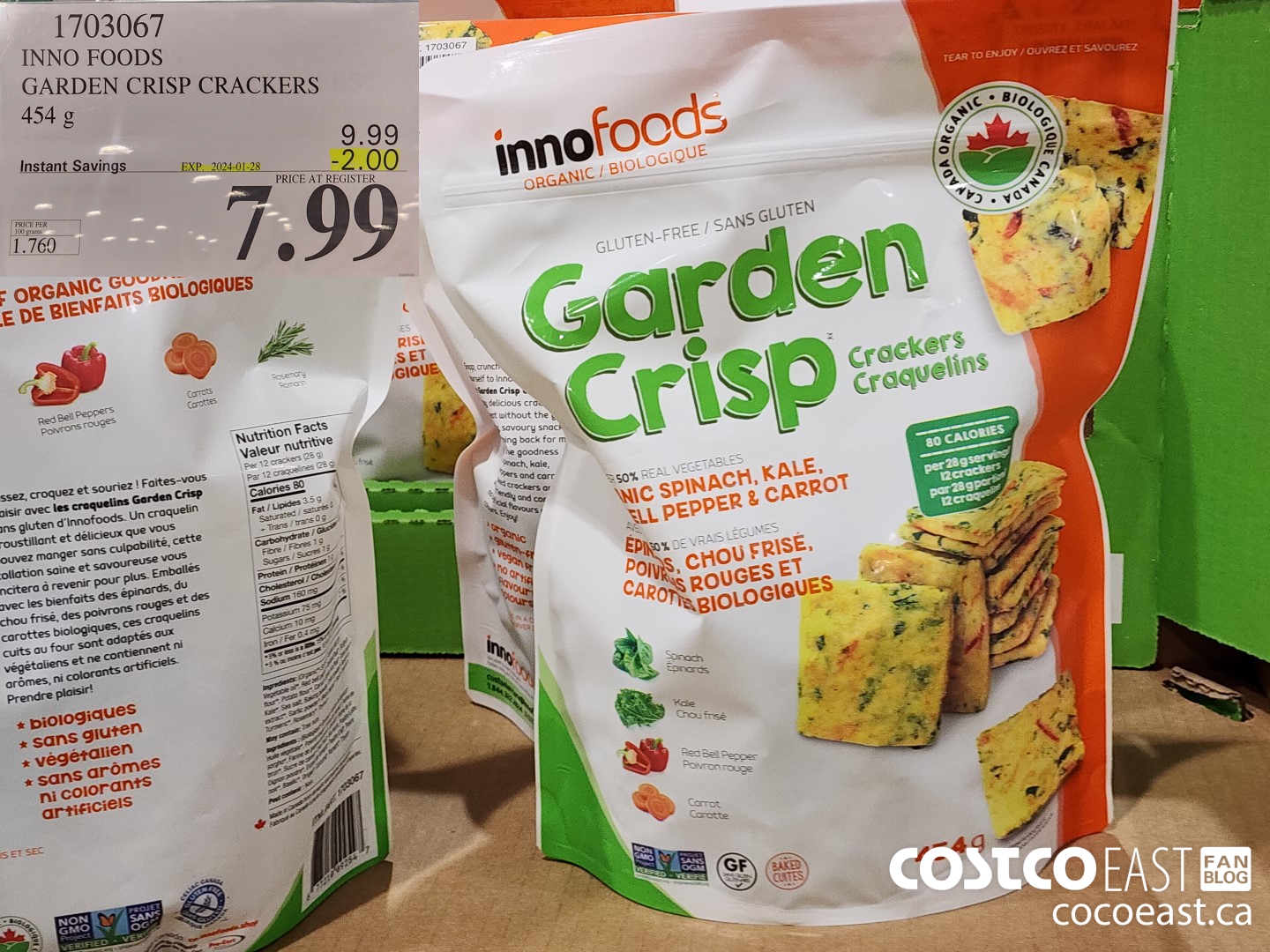 1703067 INNO FOODS GARDEN CRISP CRACKERS 454 G ($2.00 INSTANT SAVINGS EXPIRES ON 2024-01-28) $7.99