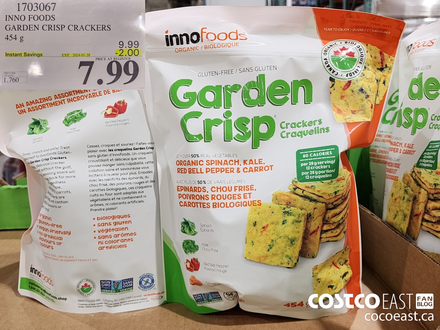 1703067 INNO FOODS GARDEN CRISP CRACKERS 454 G ($2.00 INSTANT SAVINGS EXPIRES ON 2024-01-28) $7.99