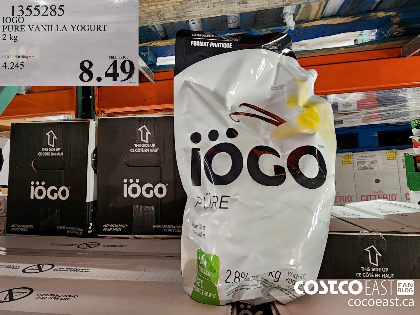 1355285 IOGO PURE VANILLA YOGURT 2 kg $8.49