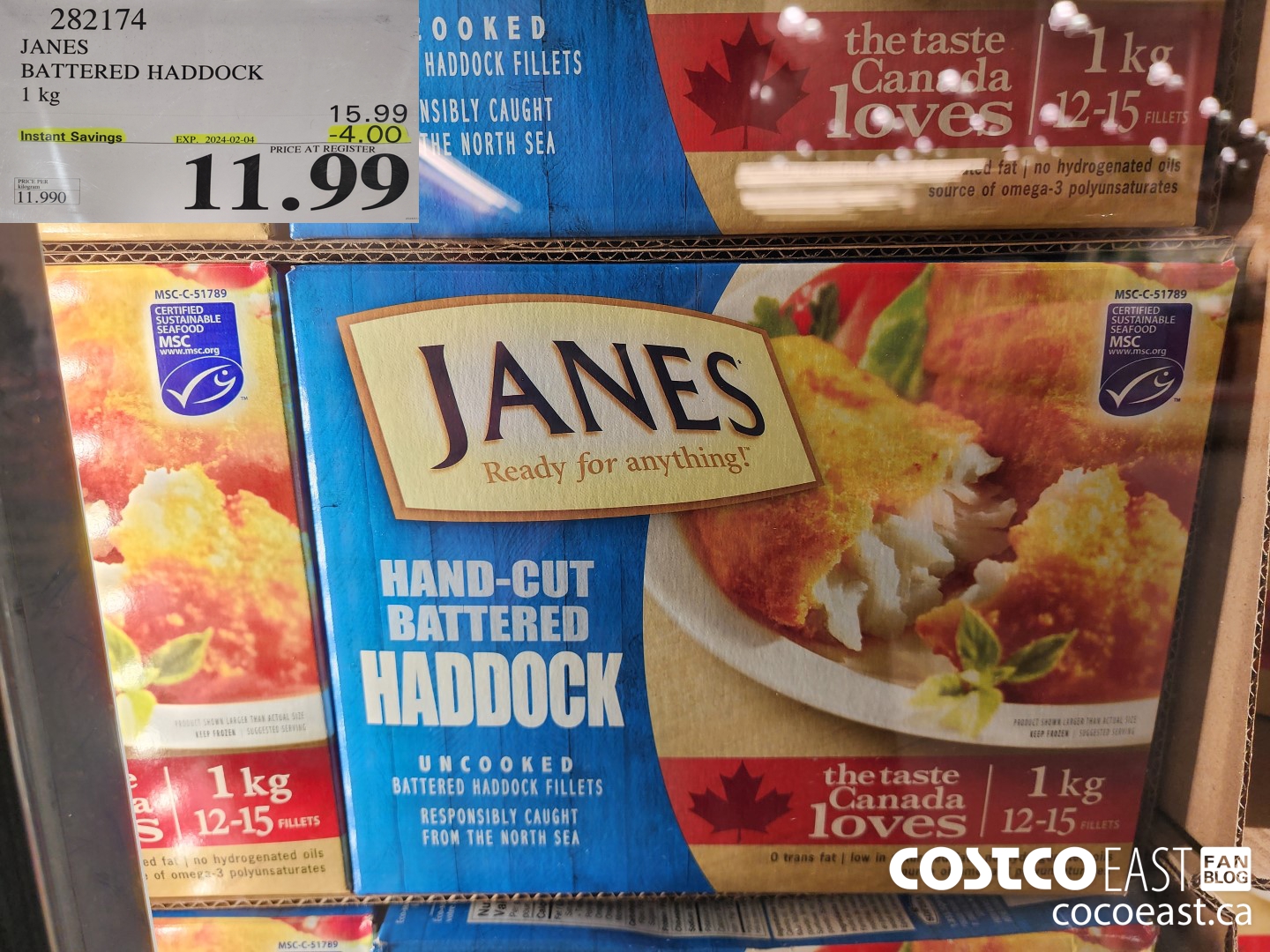 282174 JANES BATTERED HADDOCK 1 KG ($4.00 INSTANT SAVINGS EXPIRES ON 2024-02-04) $11.99