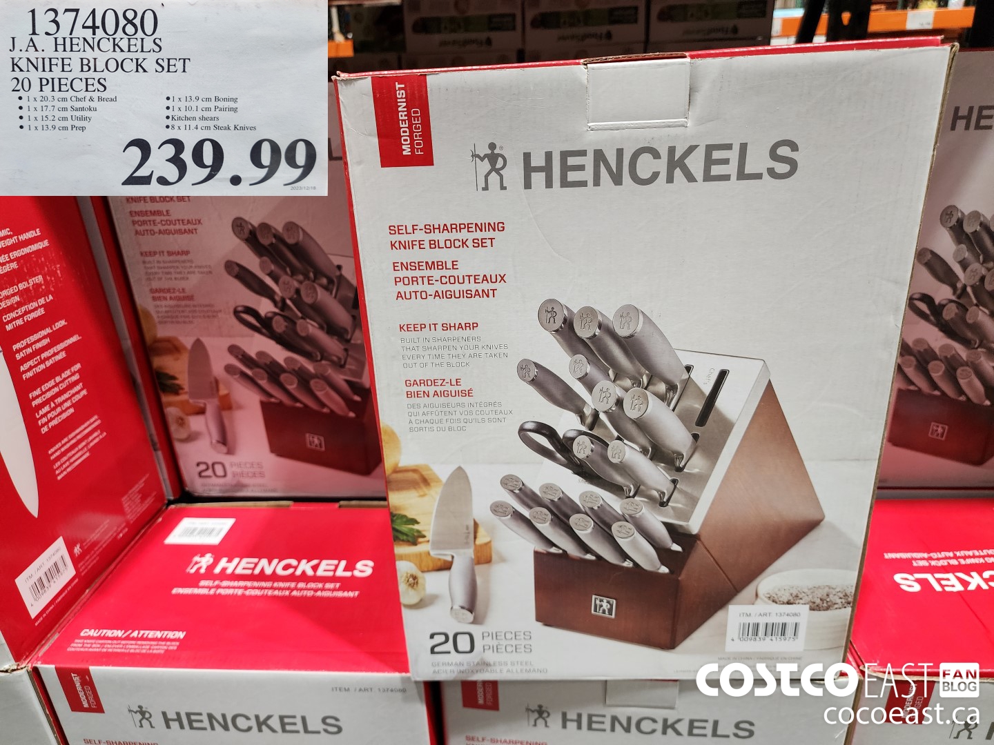 1374080 J.A. HENCKELS KNIFE BLOCK SET 20 PIECES $239.99