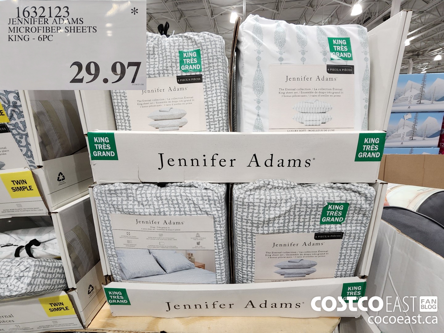 1632123 JENNIFER ADAMS MICROFIBER SHEETS KING - 6PC $29.97