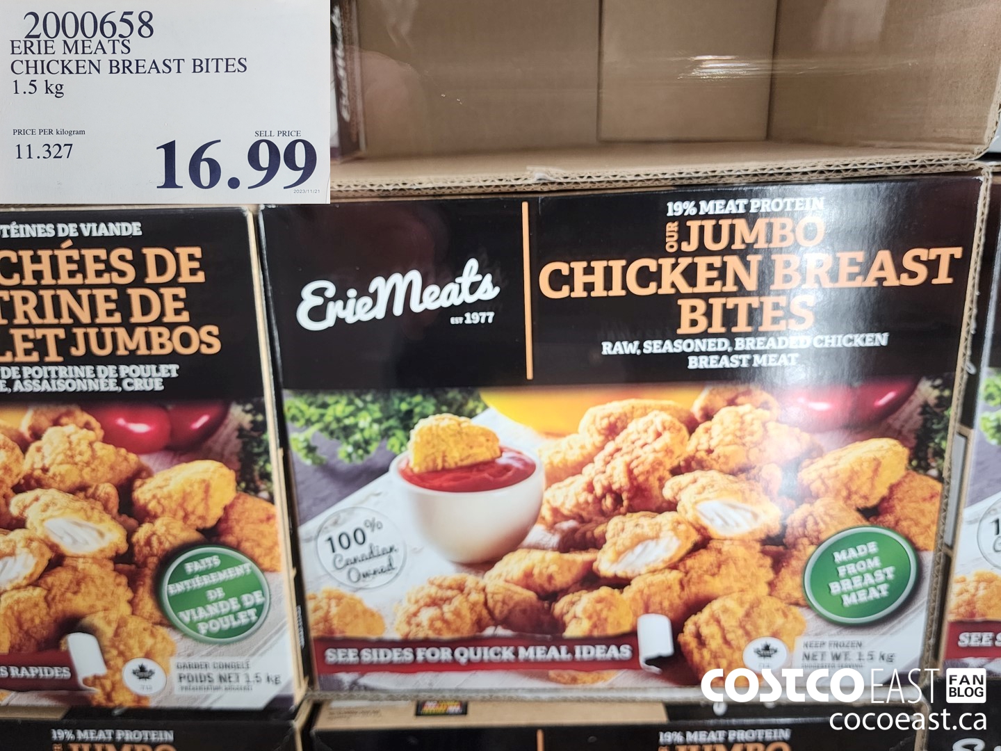 2000658 JUMBO CHICKEN BREAST BITES 1.5 KG $16.99