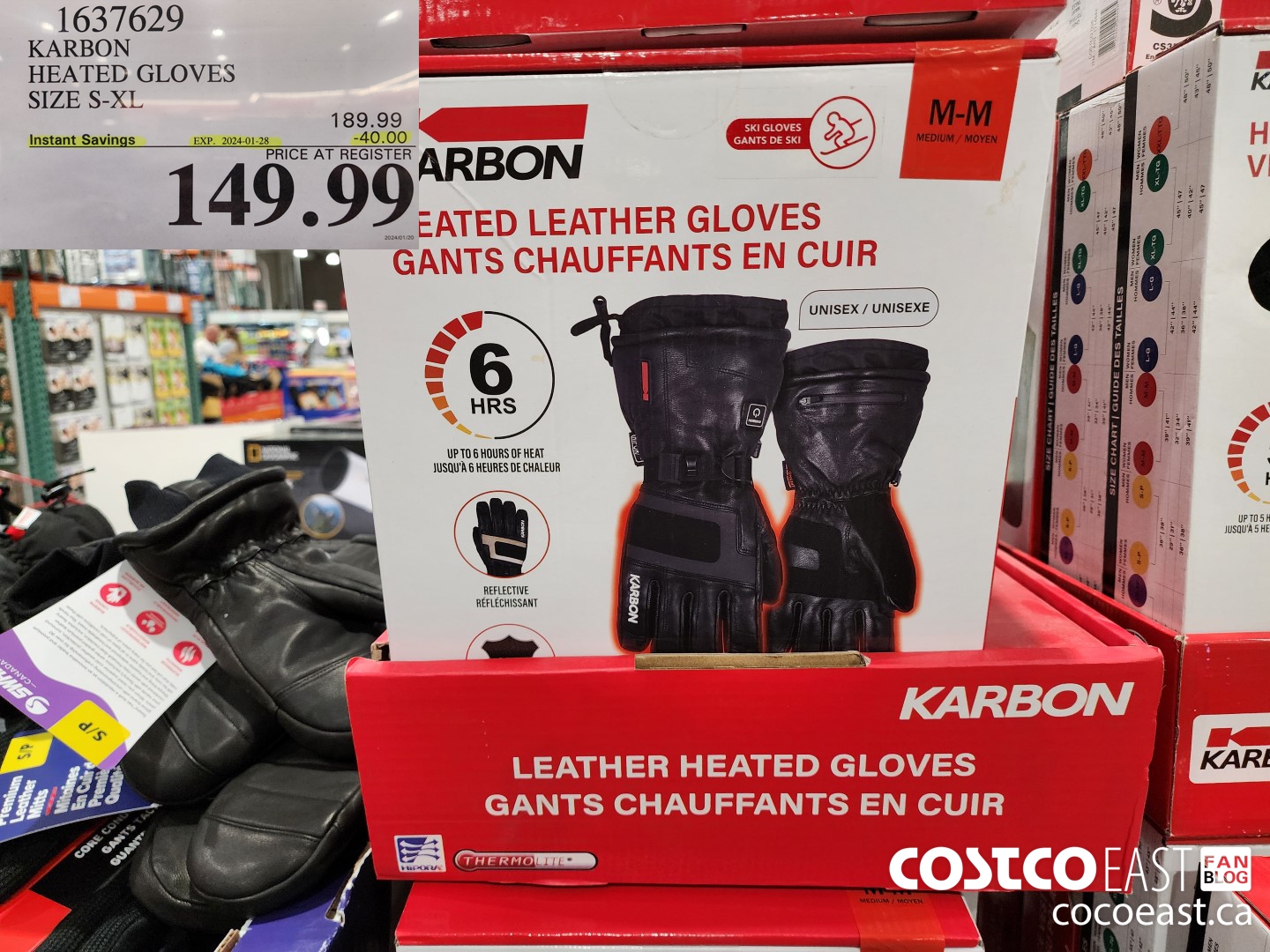 1637629 KARBON HEATED GLOVES SIZE S-XL ($40.00 INSTANT SAVINGS EXPIRES ON 2024-01-28) $149.99