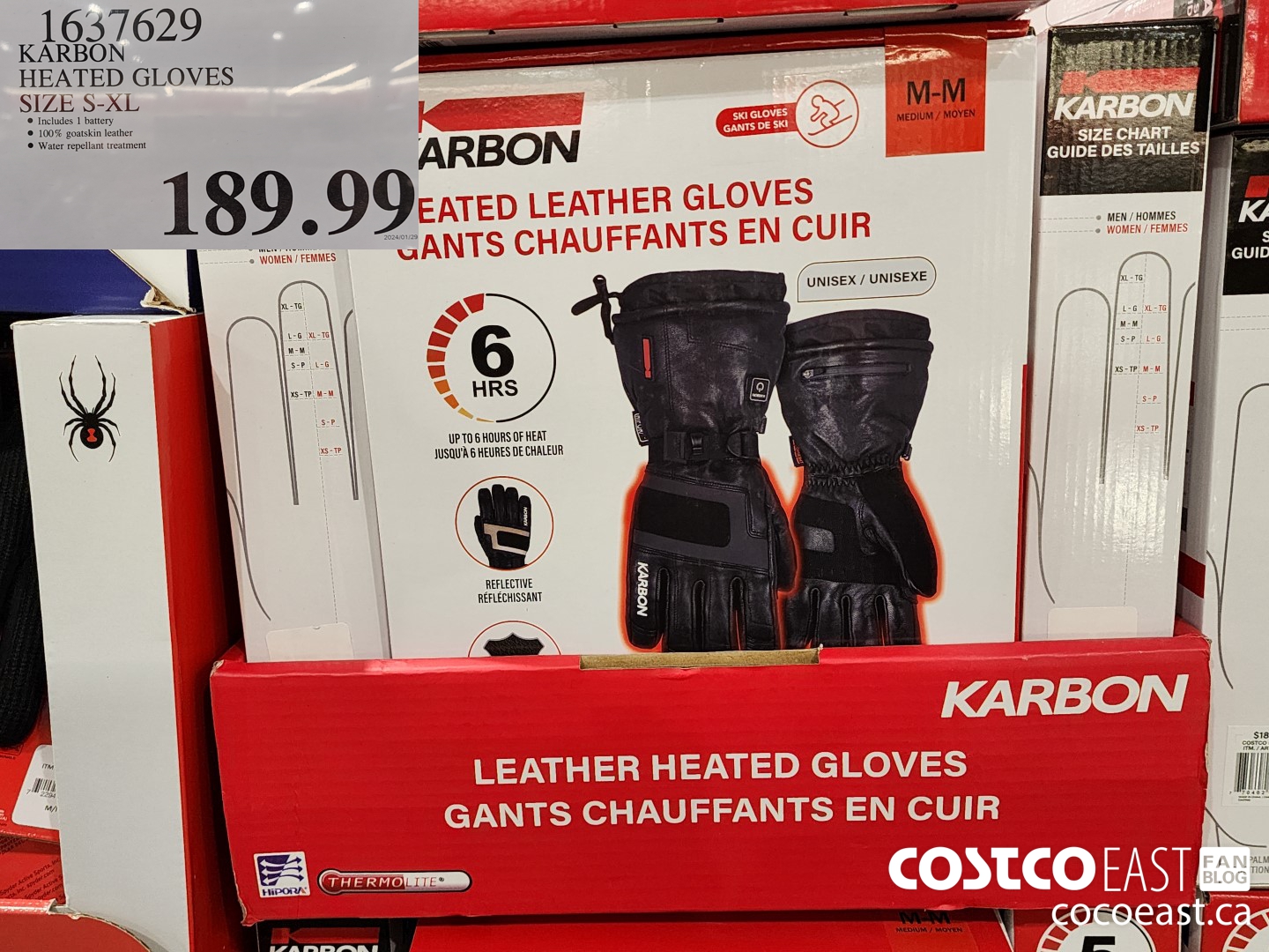 1637629 KARBON HEATED GLOVES SIZE S-XL $189.99