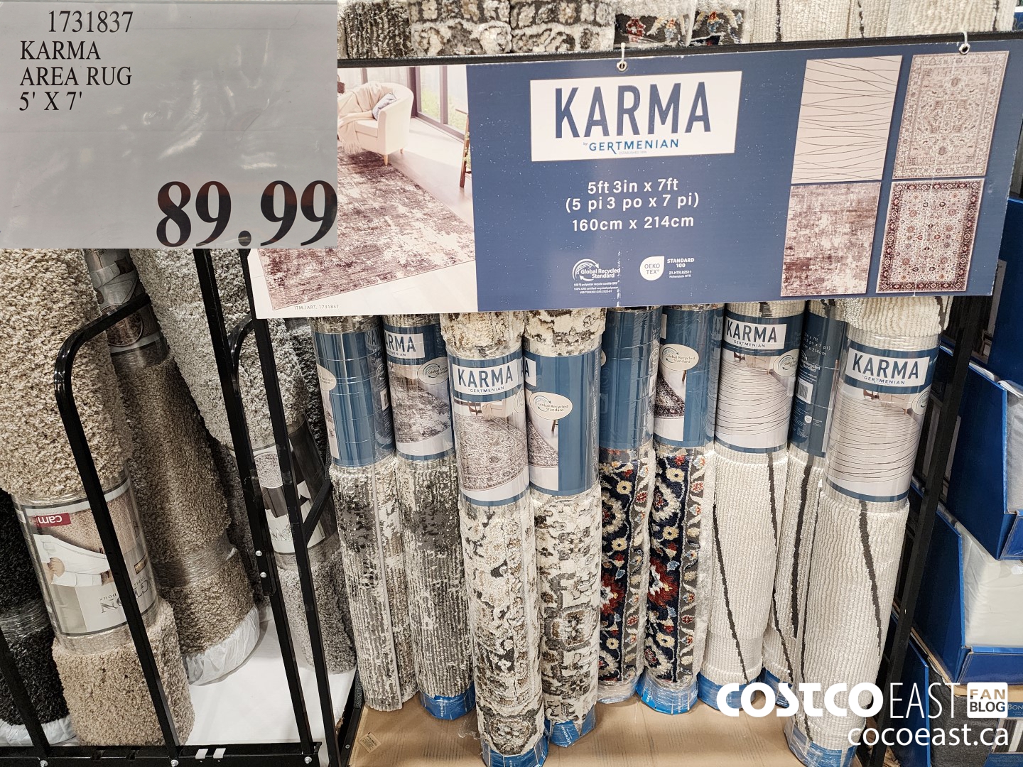 1731837 KARMA AREA RUG 5' X 7' $89.99