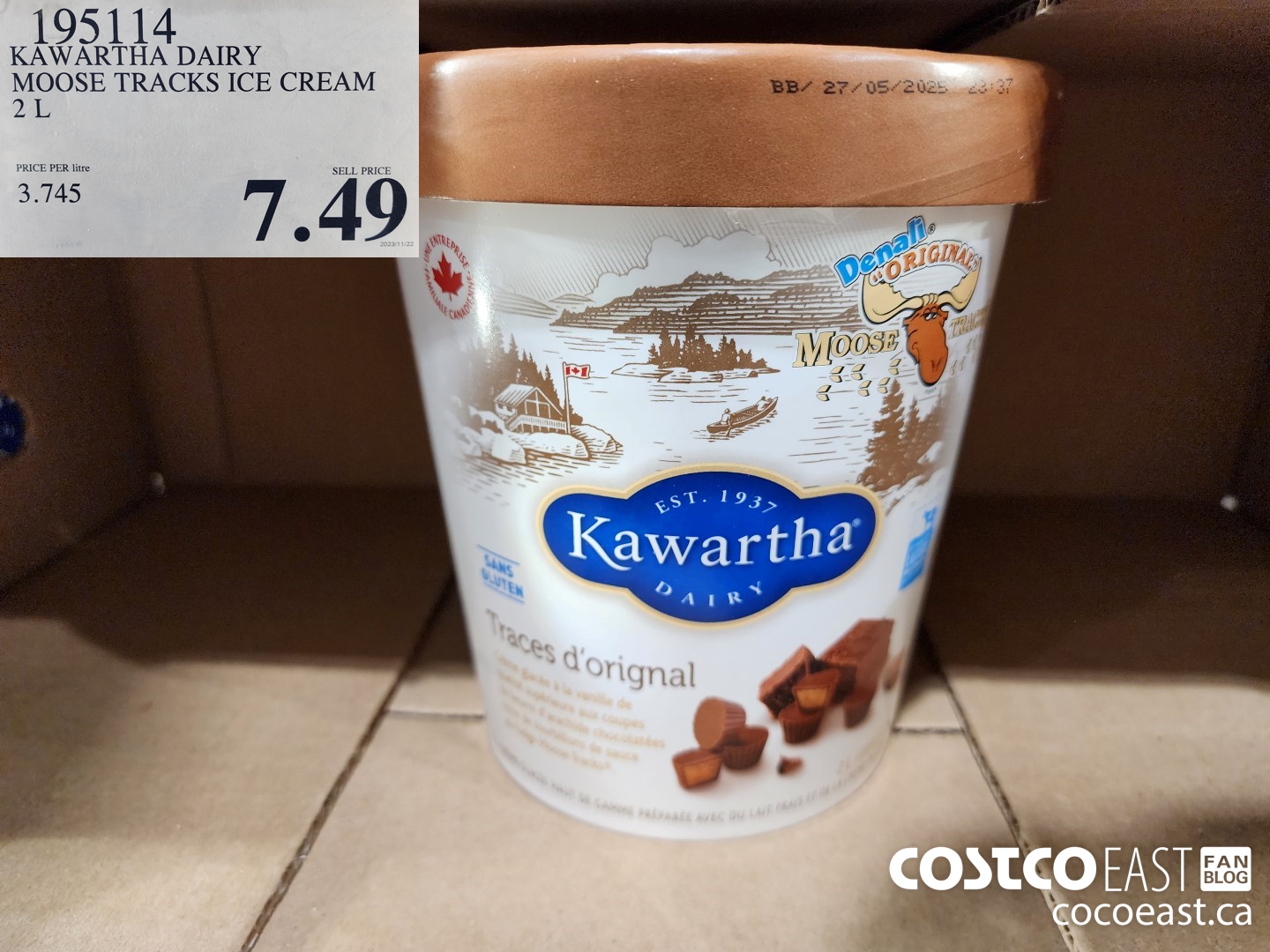 195114 KAWARTHA DAIRY MOOSE TRACKS ICE CREAM 2 L $7.49