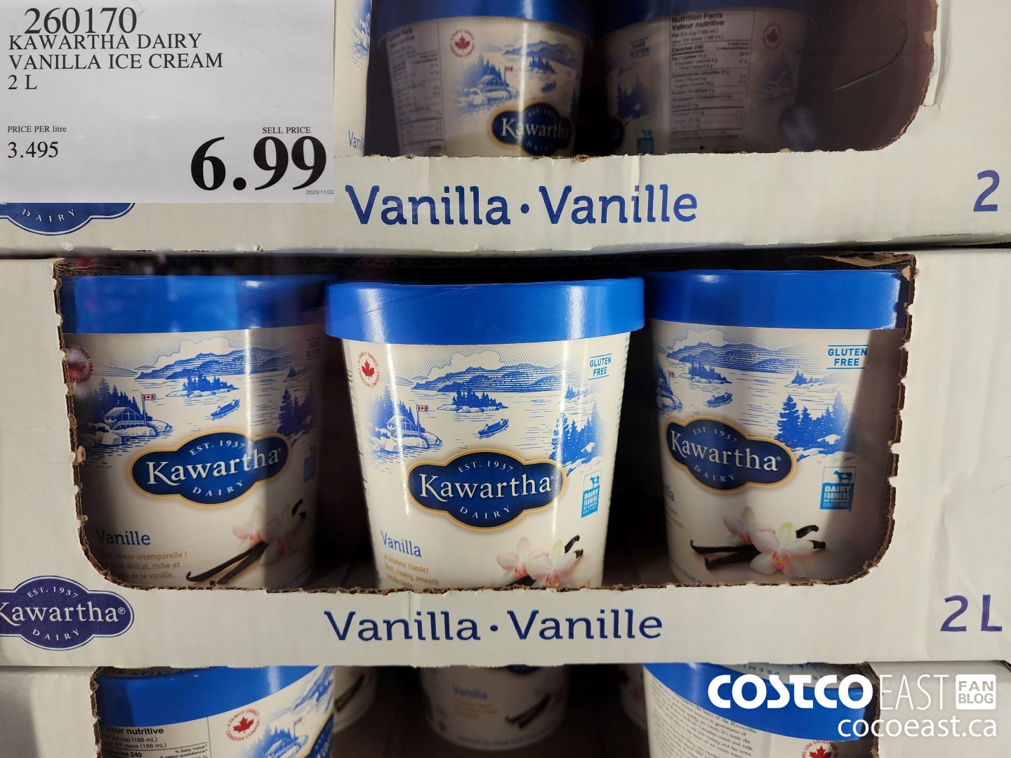 260170 KAWARTHA DAIRY VANILLA ICE CREAM 2L $6.99
