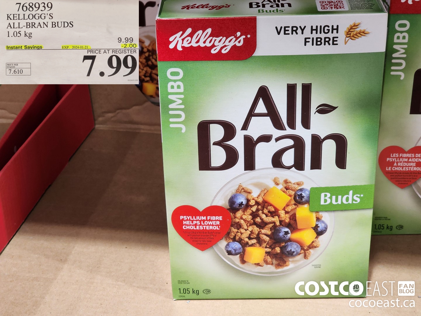 768939 KELLOGG'S ALL-BRAN BUDS 1.05 kg ($2.00 INSTANT SAVINGS EXPIRES ON 2024-01-21) $7.99
