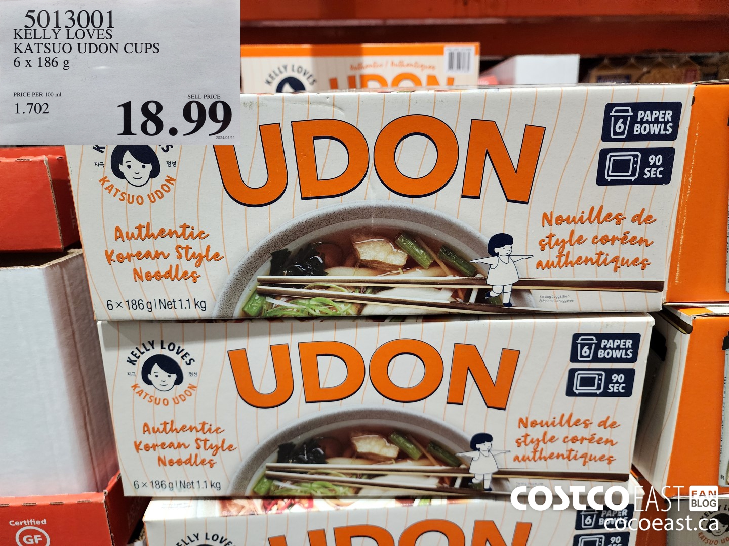 5013001 KELLY LOVES KATSUO UDON CUPS 6 x 186 G $18.99