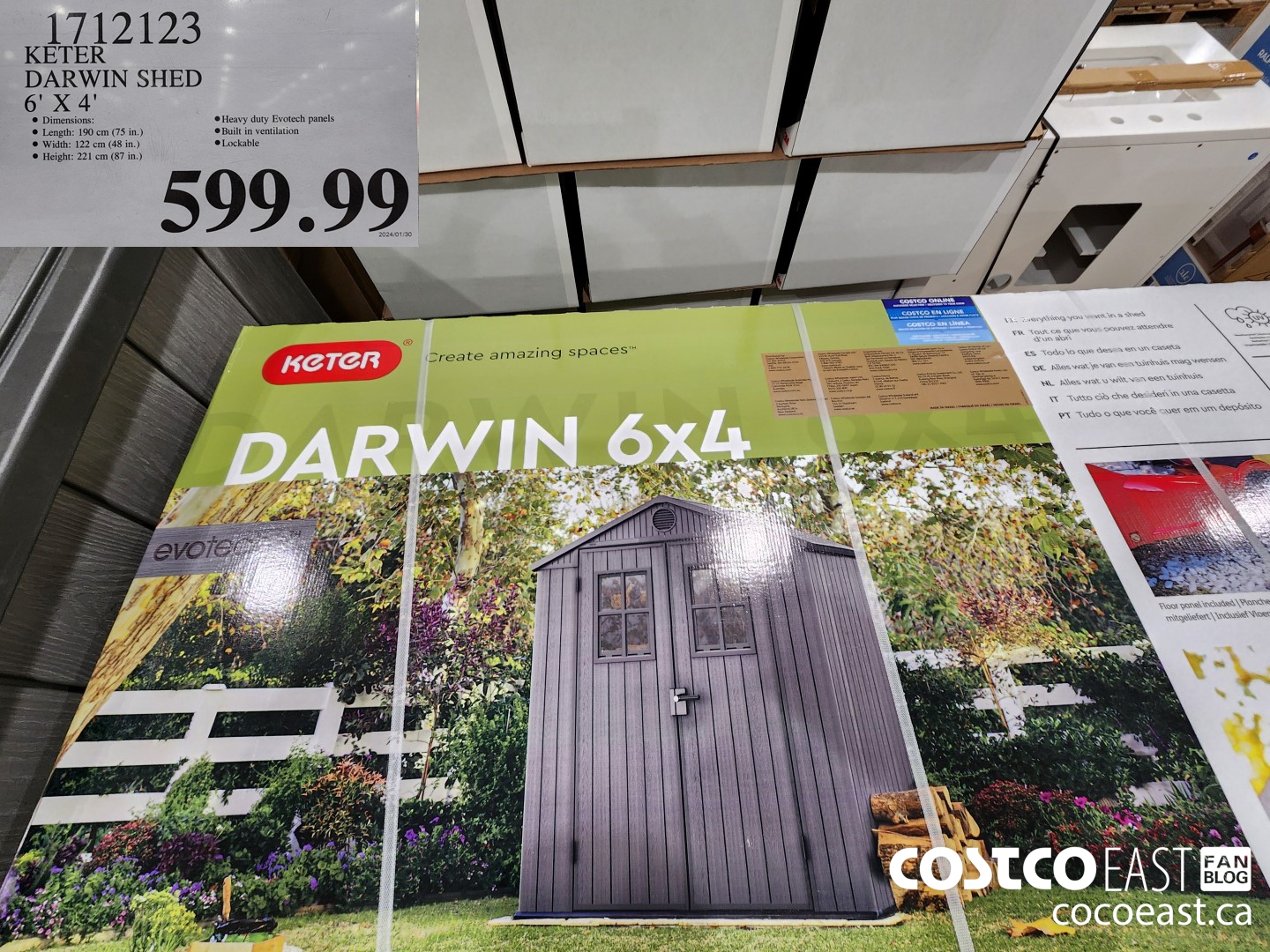 1712123 KETER DARWIN SHED 6' X 4’ $599.99