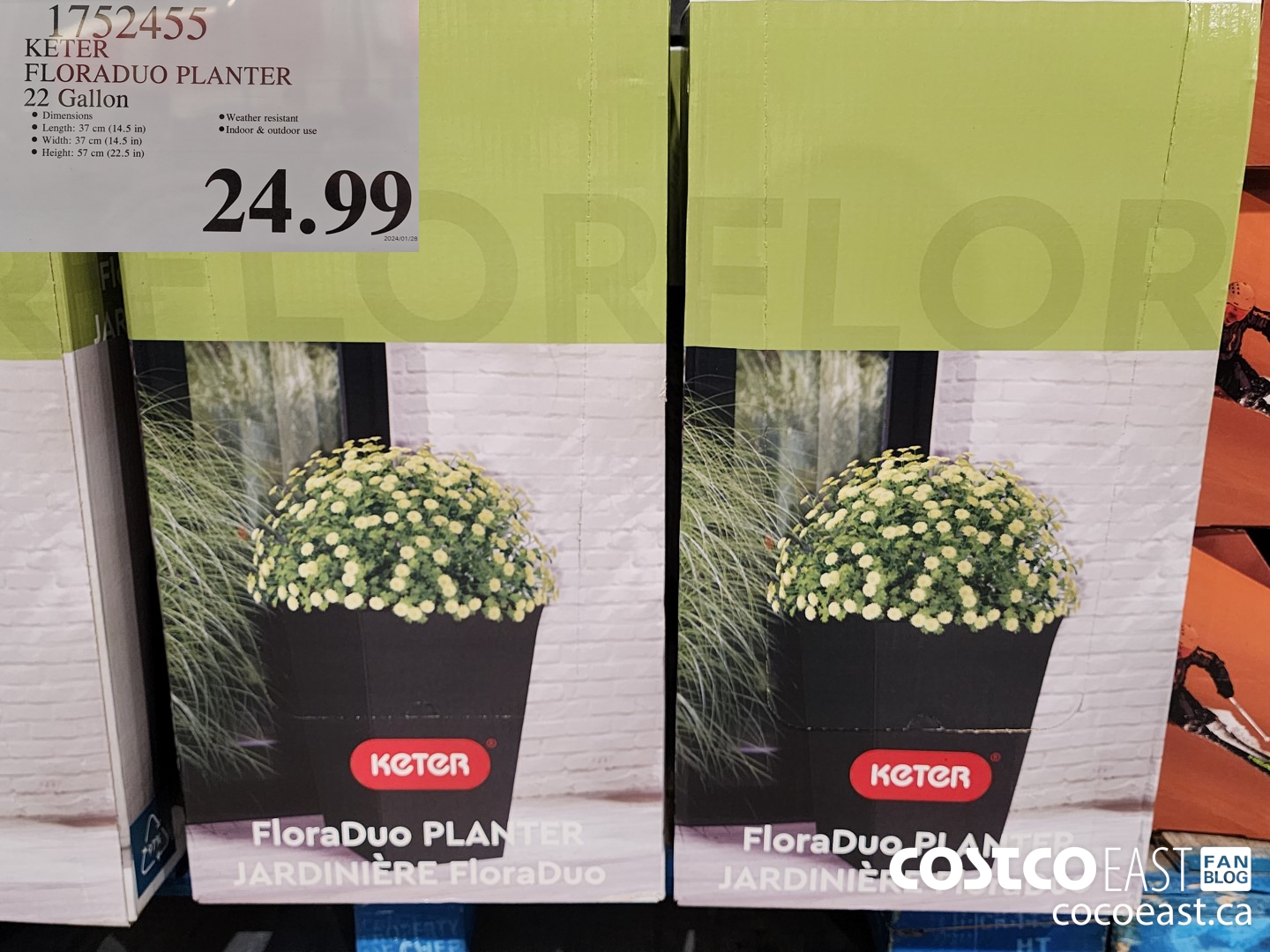 1752455 KETER FLORADUO PLANTER 22 Gallon $24.99