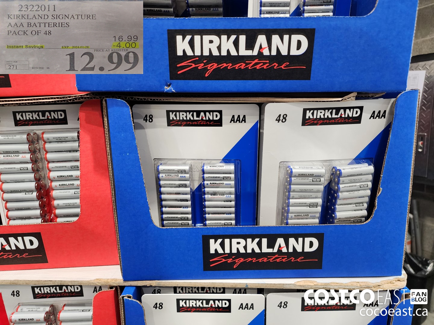 2322011 KIRKLAND SIGNATURE AAA BATTERIES PACK OF 48 ($4.00 INSTANT SAVINGS EXPIRES ON 2024-01-28) $12.99