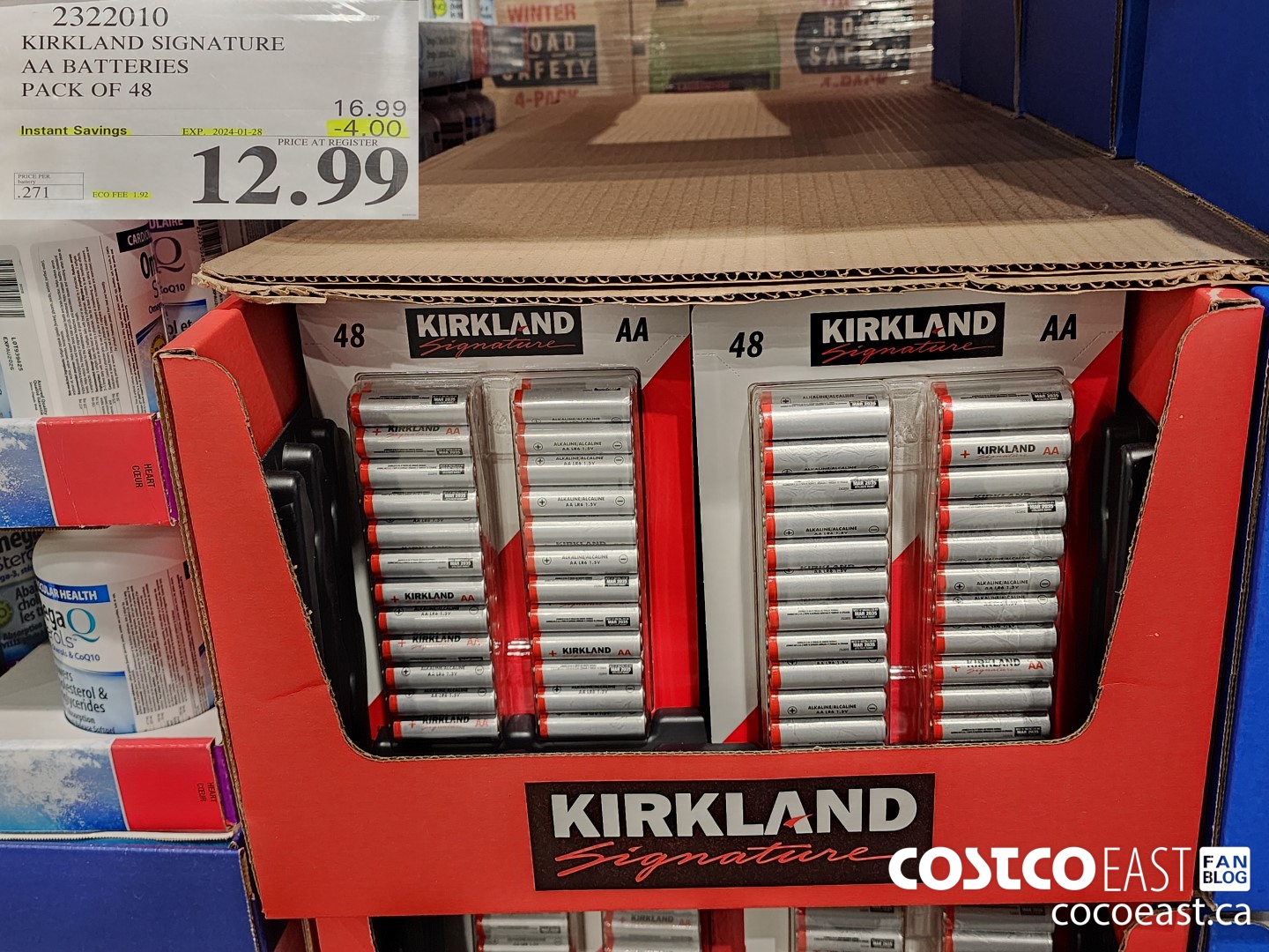 2322010 KIRKLAND SIGNATURE AA BATTERIES PACK OF 48 ($4.00 INSTANT SAVINGS EXPIRES ON 2024-01-28) $12.99