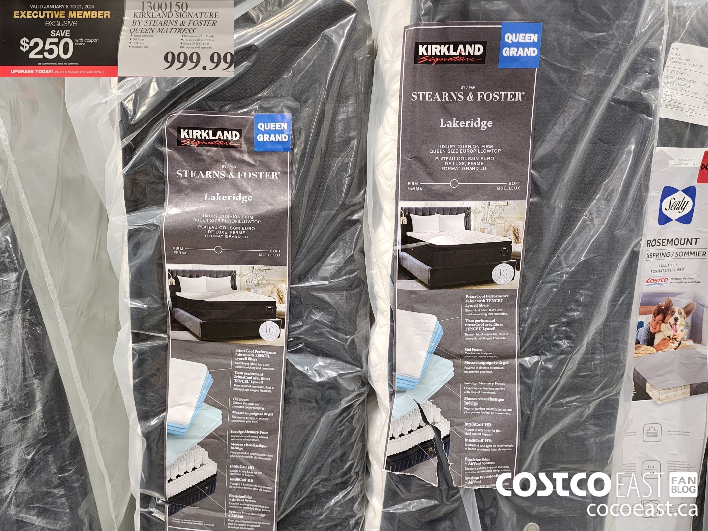 1300150 KIRKLAND SIGNATURE BY STEARNS & FOSTER QUEEN MATTRESS ($250.00 INSTANT SAVINGS EXPIRES ON 2024-01-21) $749.99