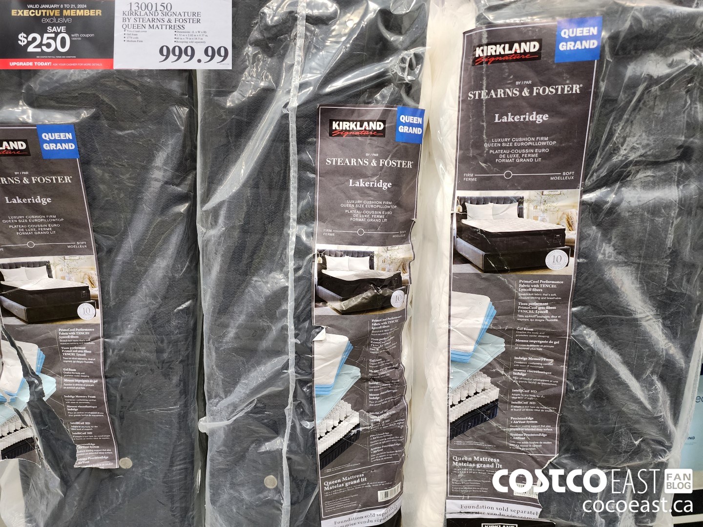 1300150 KIRKLAND SIGNATURE BY STEARNS & FOSTER QUEEN MATTRESS ($250.00 INSTANT SAVINGS EXPIRES ON 2024-01-21) $749.99