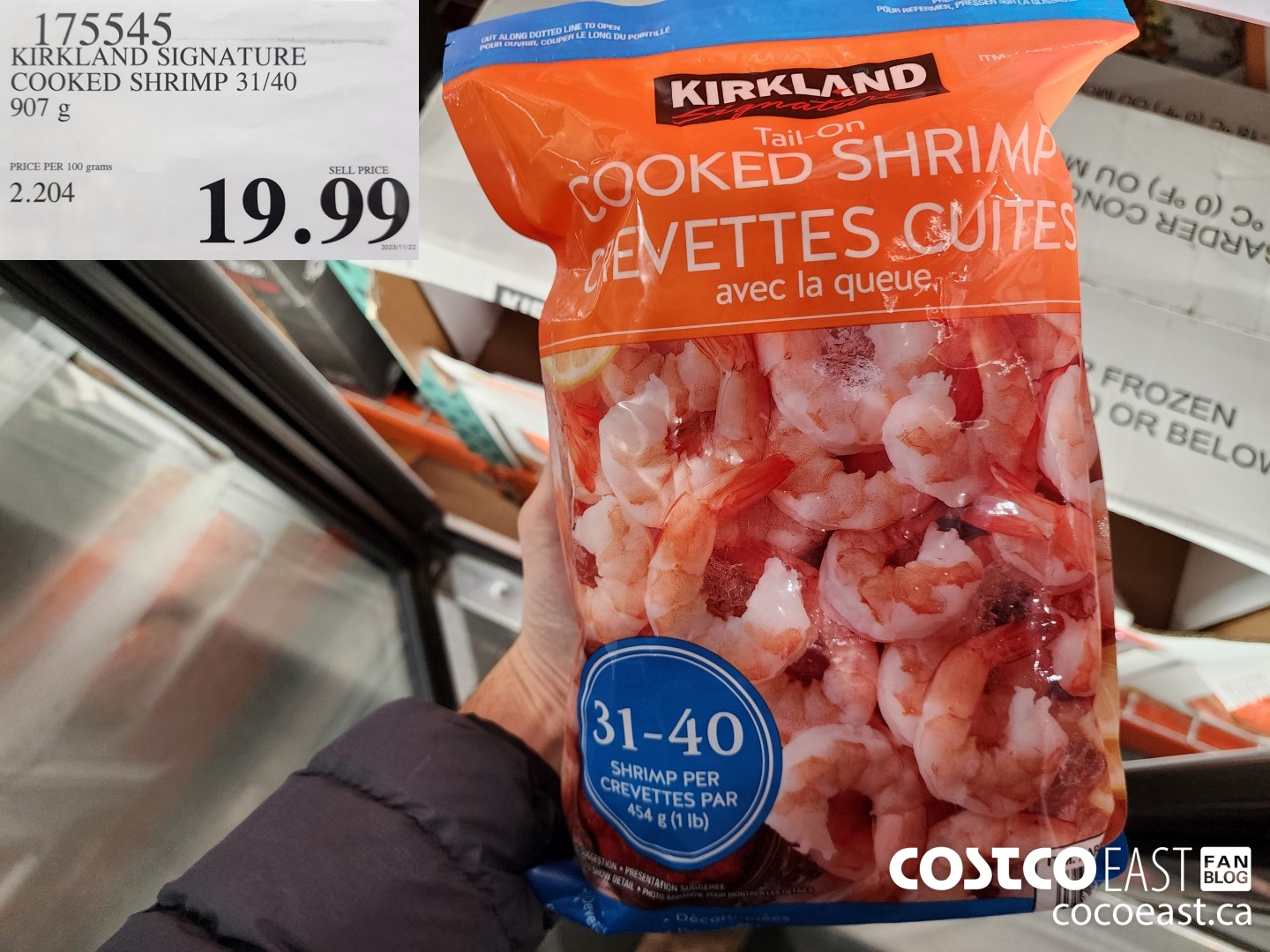 175545 KIRKLAND SIGNATURE COOKED SHRIMP 31/40 907 G $19.99