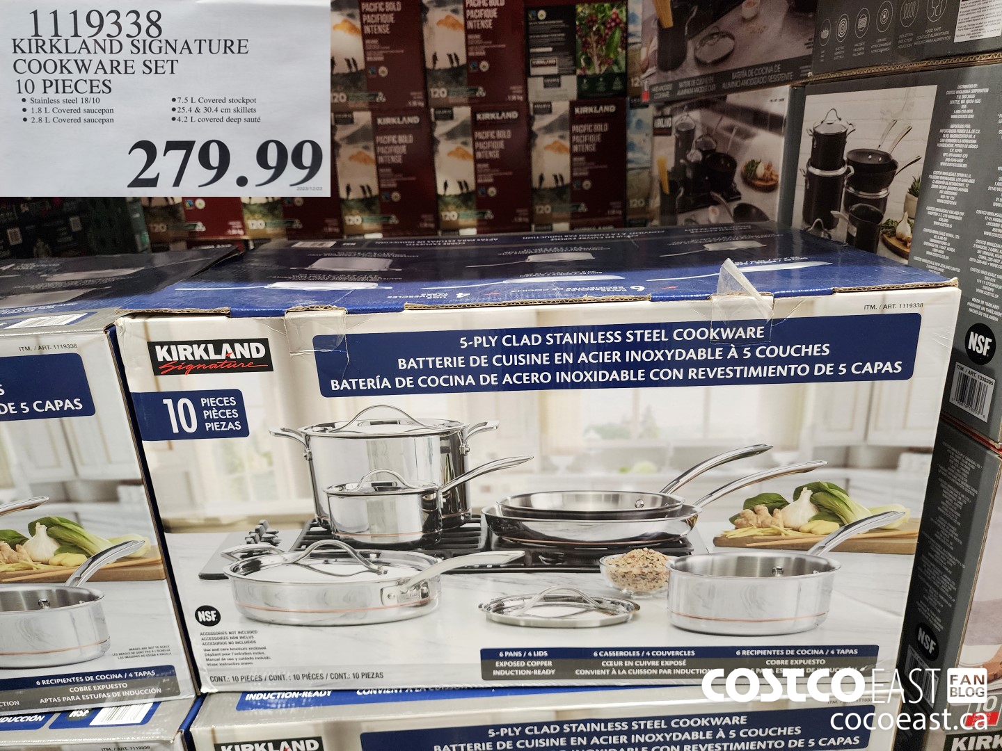 1119338 KIRKLAND SIGNATURE COOKWARE SET 10 PIECES $279.99