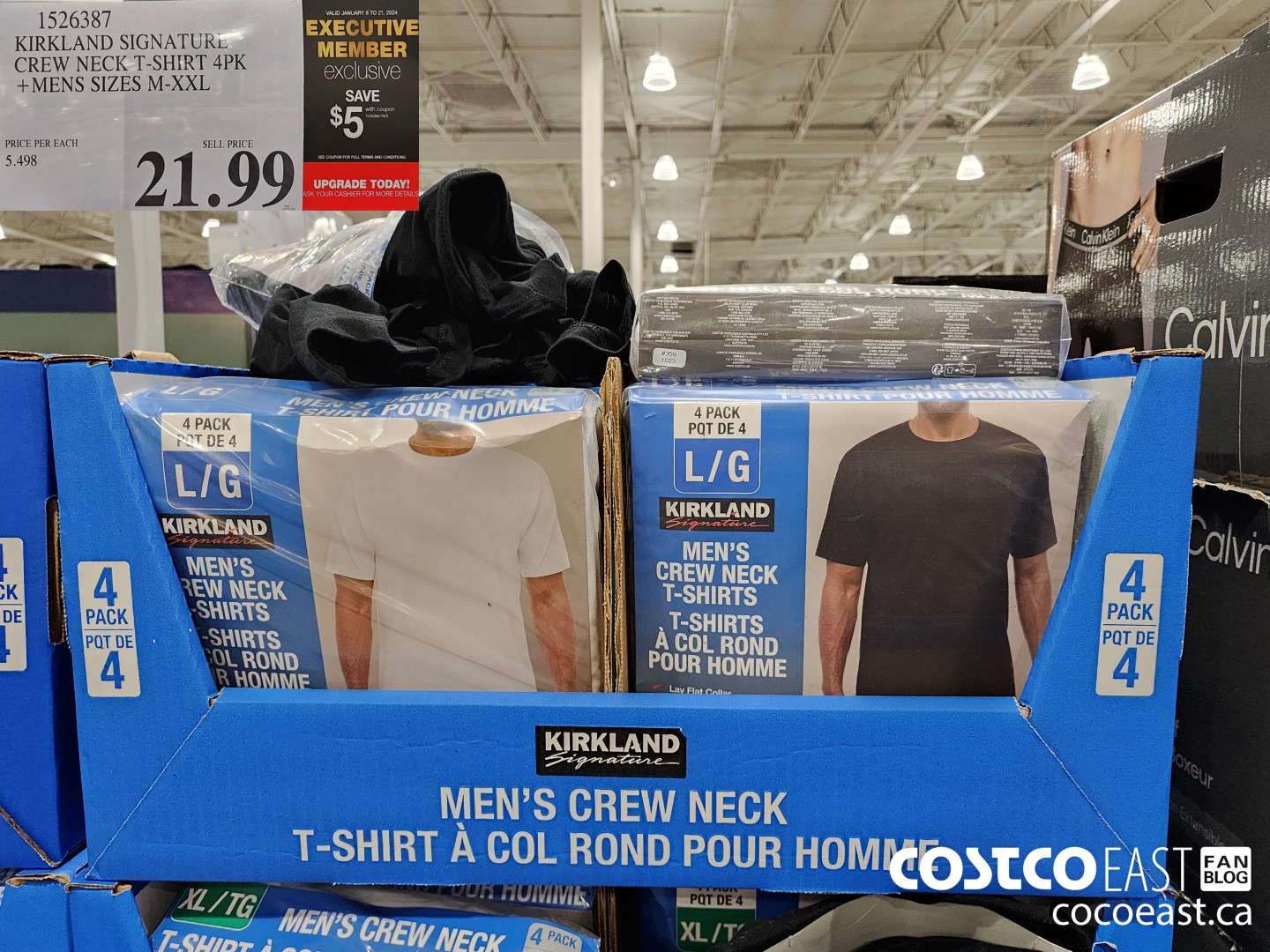 1526387 KIRKLAND SIGNATURE CREW NECK T-SHIRT 4PK +MENS SIZES M-XXL ($5.00 INSTANT SAVINGS EXPIRES ON 2024-01-21) $16.99
