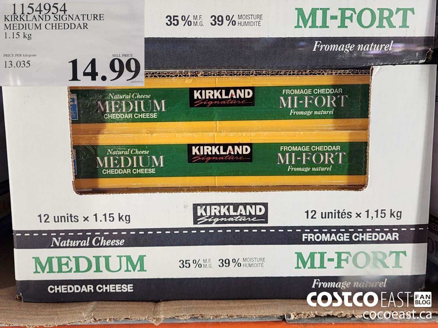 1154954 KIRKLAND SIGNATURE MEDIUM CHEDDAR 1.15 KG $14.99