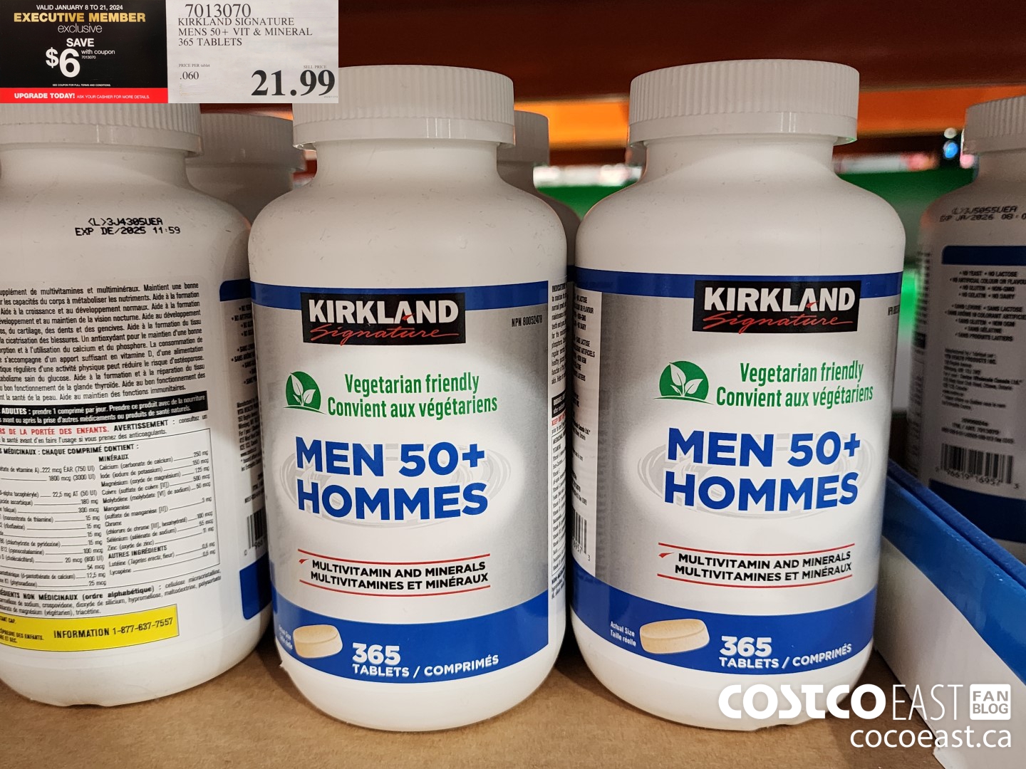 7013070 KIRKLAND SIGNATURE MENS 50+ VIT & MINERAL 365 TABLETS ($6.00 INSTANT SAVINGS EXPIRES ON 2024-01-21) $15.99