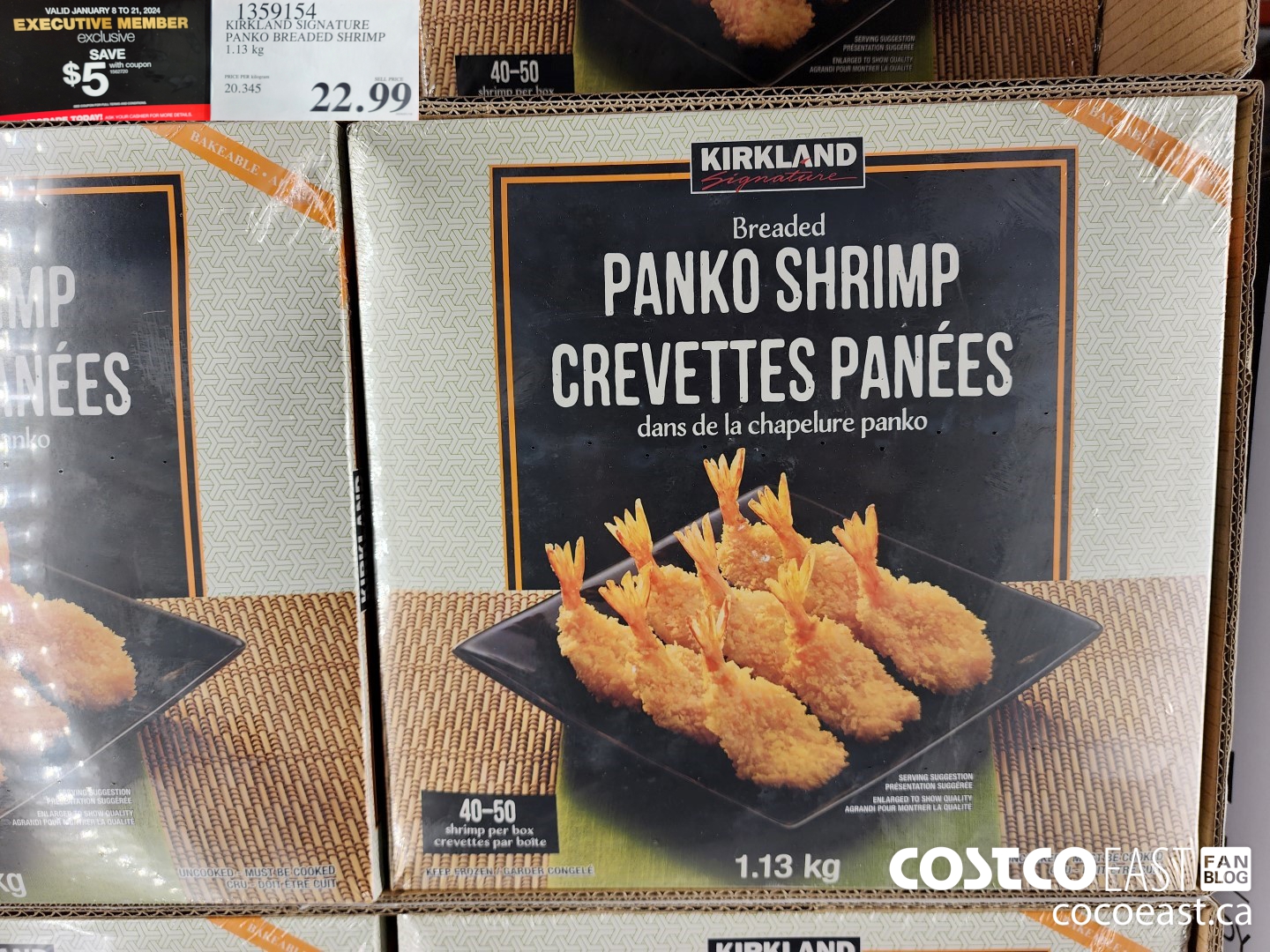 1359154 KIRKLAND SIGNATURE PANKO BREADED SHRIMP 1.13 KG ($5.00 INSTANT SAVINGS EXPIRES ON 2024-01-21) $17.99
