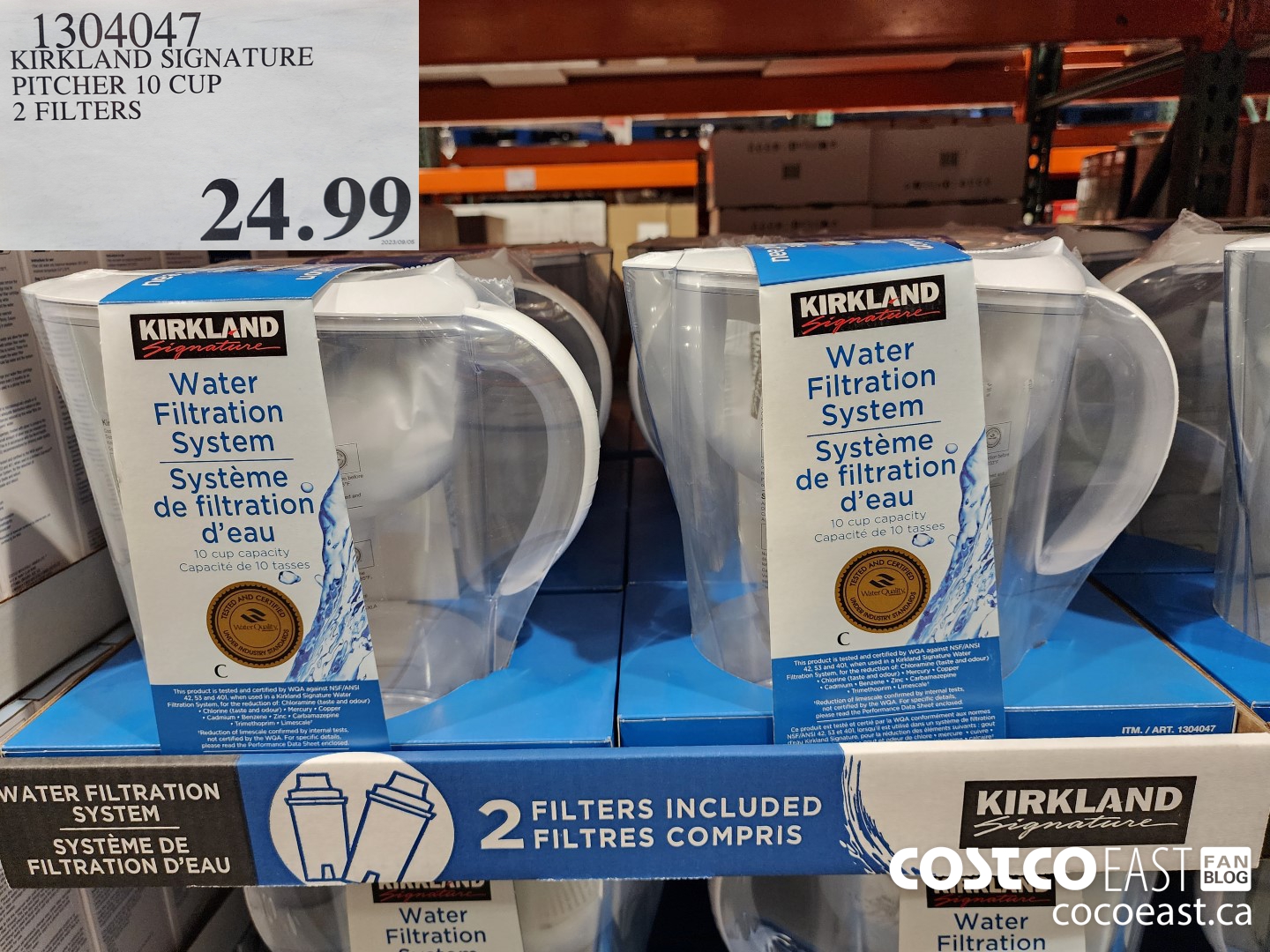 1304047 KIRKLAND SIGNATURE PITCHER 10 CUP 2 FILTERS $24.99