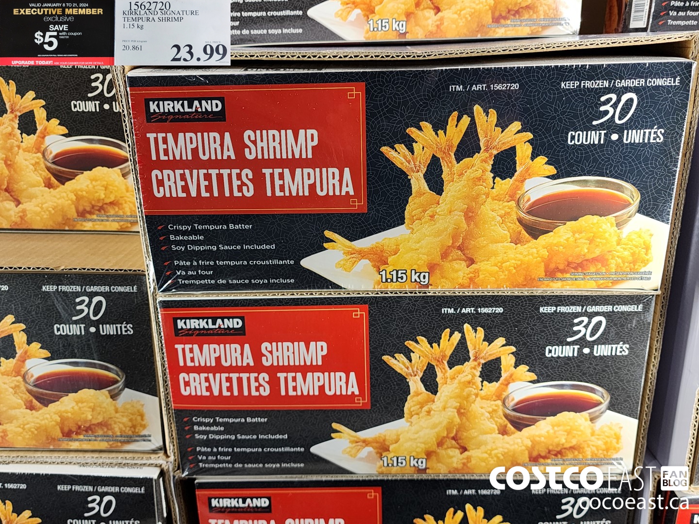 1562720 KIRKLAND SIGNATURE TEMPURA SHRIMP 1.15 KG ($5.00 INSTANT SAVINGS EXPIRES ON 2024-01-21) $18.99
