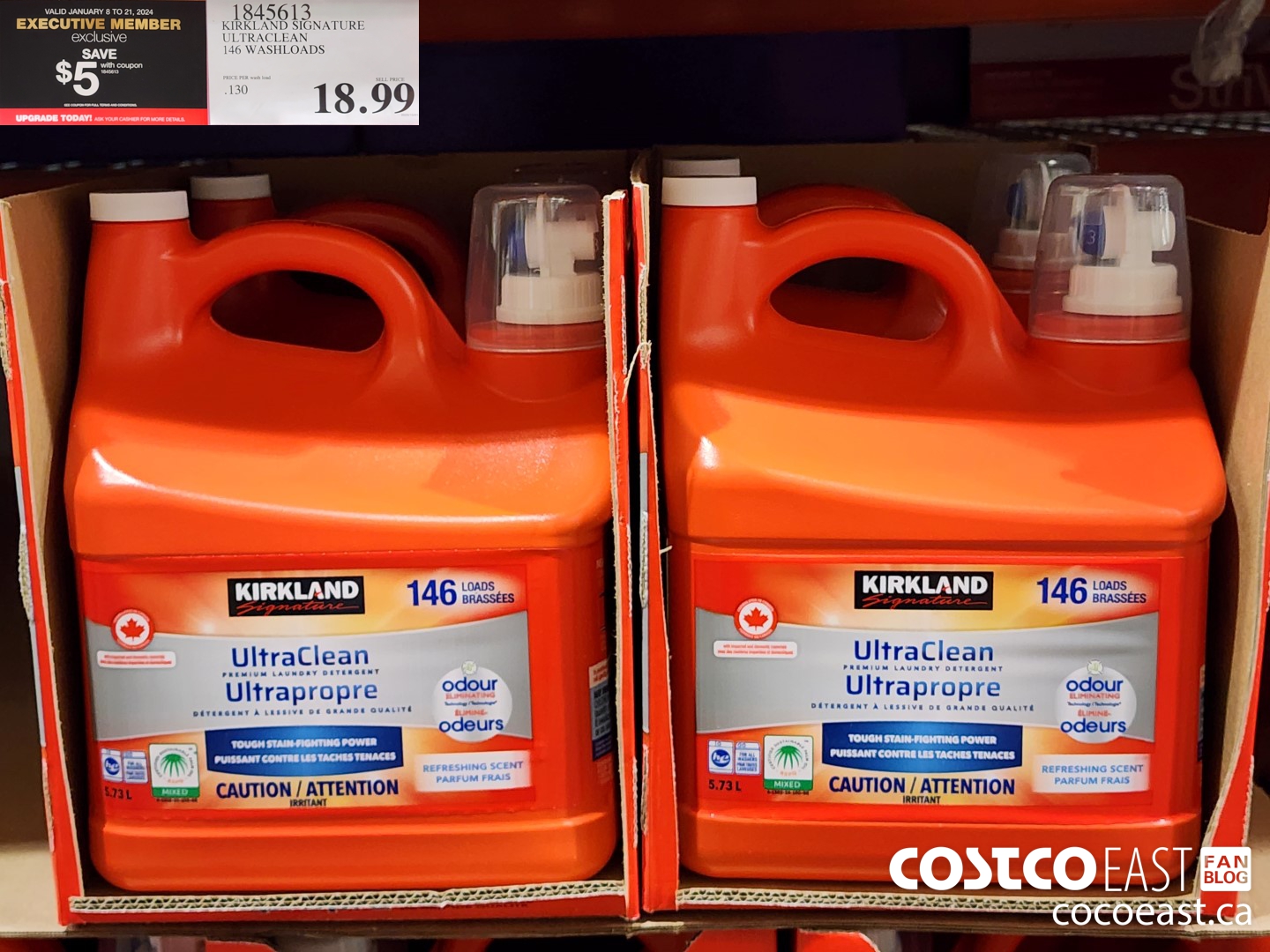 1845613 KIRKLAND SIGNATURE ULTRACLEAN 146 washloads ($5.00 INSTANT SAVINGS EXPIRES ON 2024-01-21) $13.99