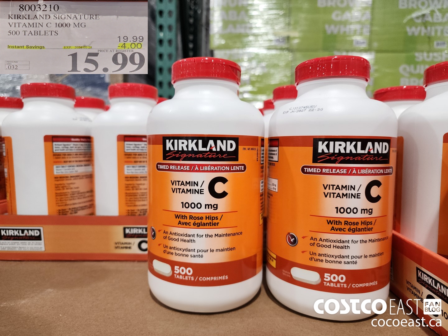 8003210 KIRKLAND SIGNATURE VITAMIN C 1000 MG 500 TABLETS ($4.00 INSTANT SAVINGS EXPIRES ON 2024-01-28) $15.99