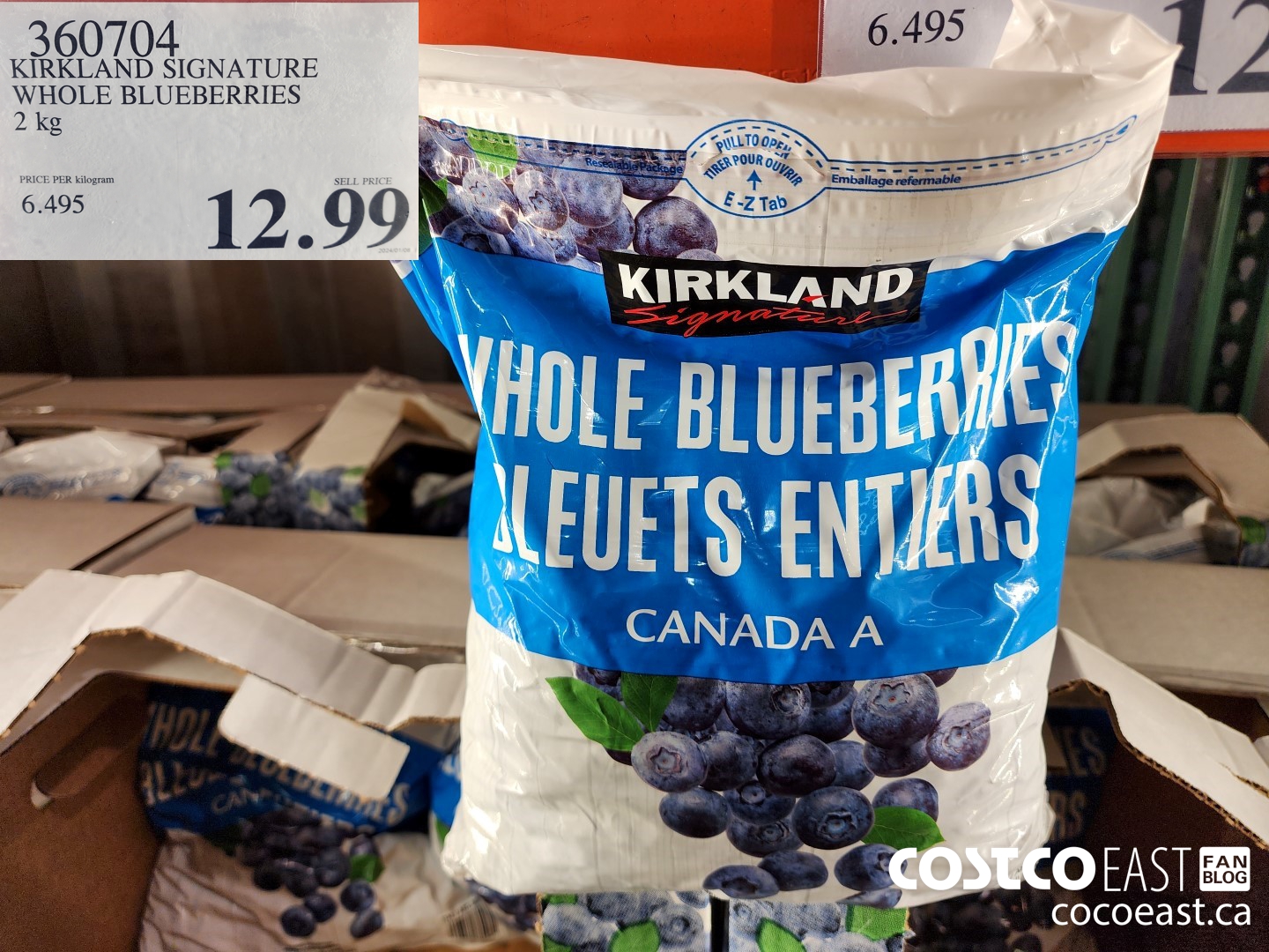 360704 KIRKLAND SIGNATURE WHOLE BLUEBERRIES 2 kg $12.99