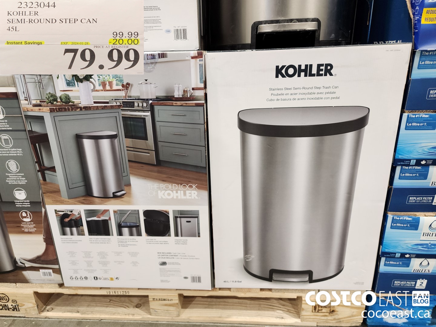 2323044 KOHLER SEMI-ROUND STEP CAN 45L ($20.00 INSTANT SAVINGS EXPIRES ON 2024-01-28) $79.99