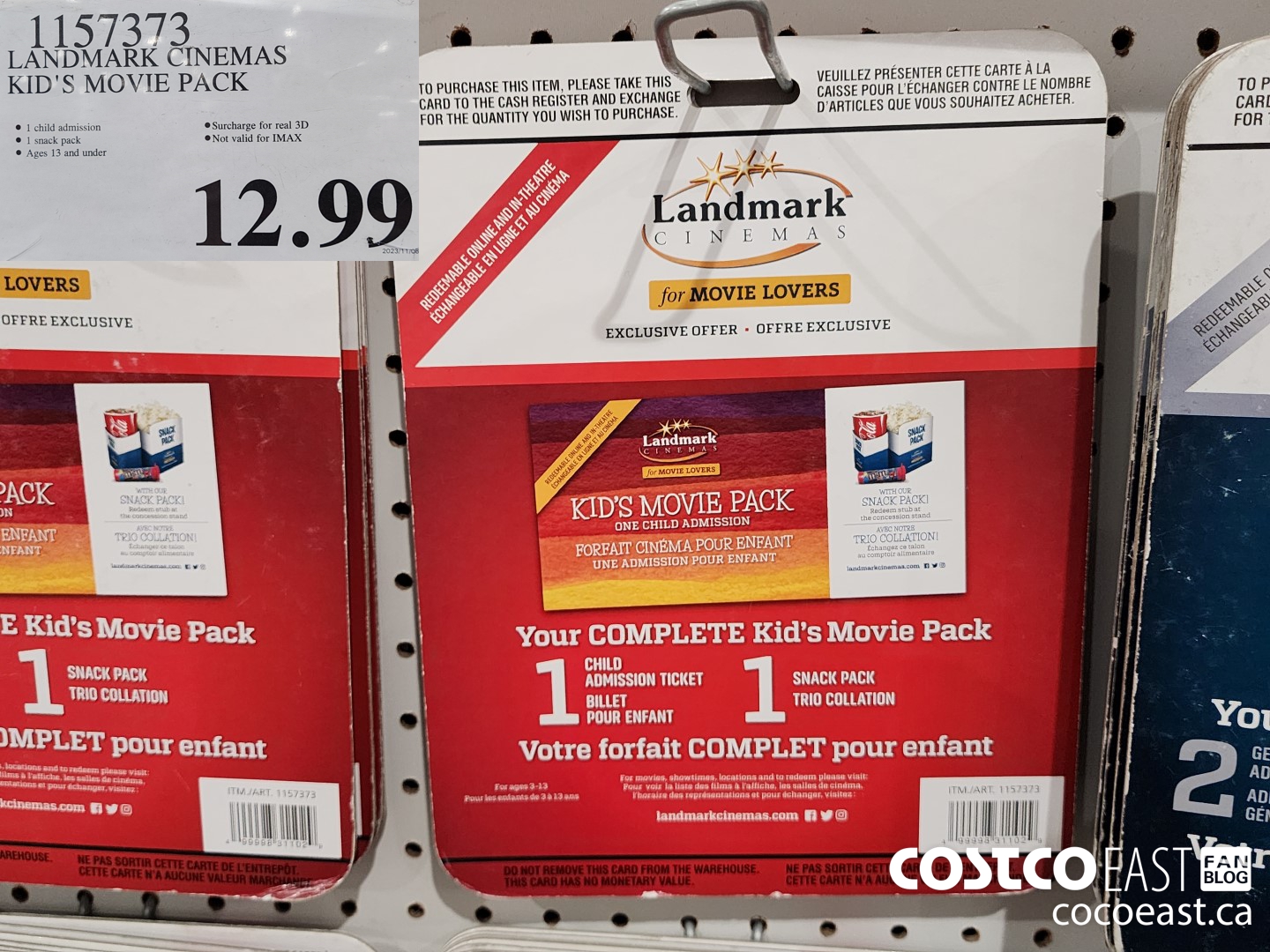 1157373 LANDMARK CINEMAS KID'S MOVIE PACK $12.99