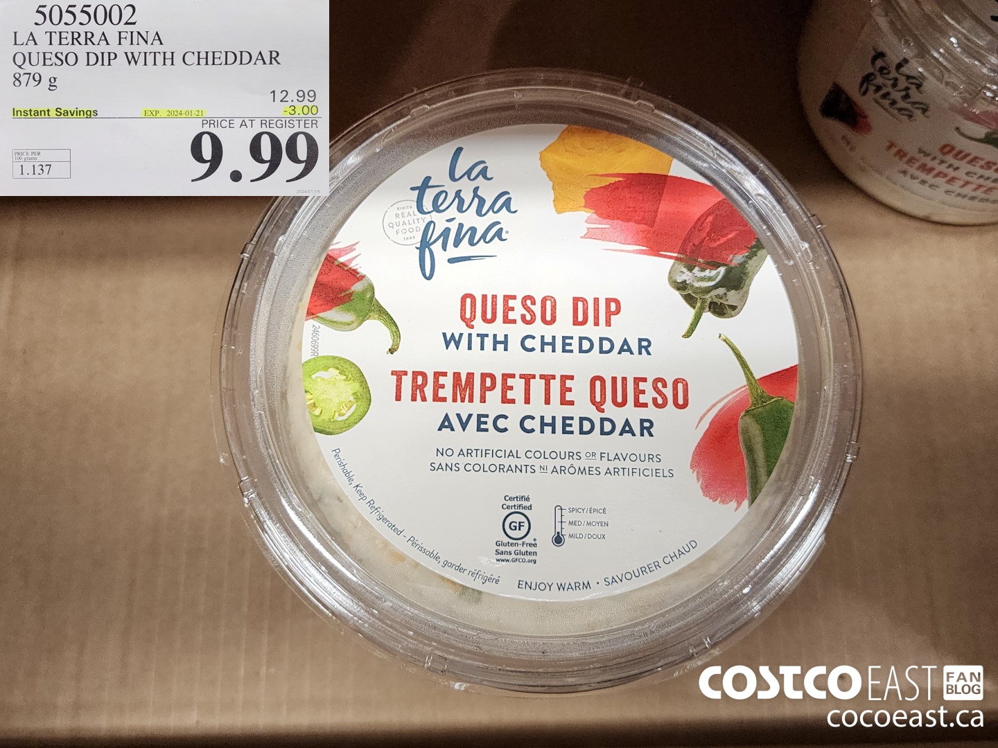 5055002 LA TERRA FINA QUESO DIP WITH CHEDDAR 879 G ($3.00 INSTANT SAVINGS EXPIRES ON 2024-01-21) $9.99