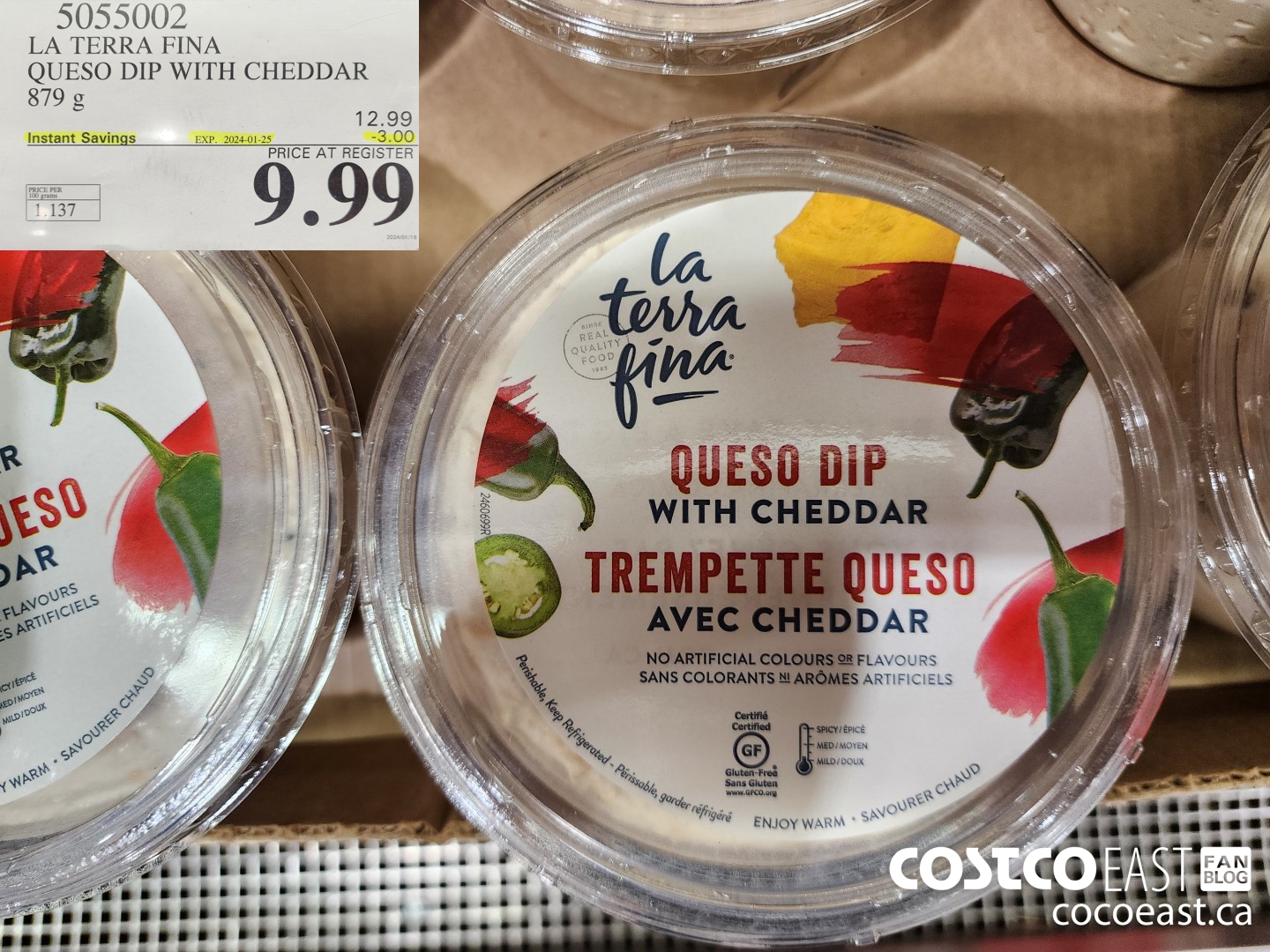 5055002 LA TERRA FINA QUESO DIP WITH CHEDDAR 879 G ($3.00 INSTANT SAVINGS EXPIRES ON 2024-01-25) $9.99