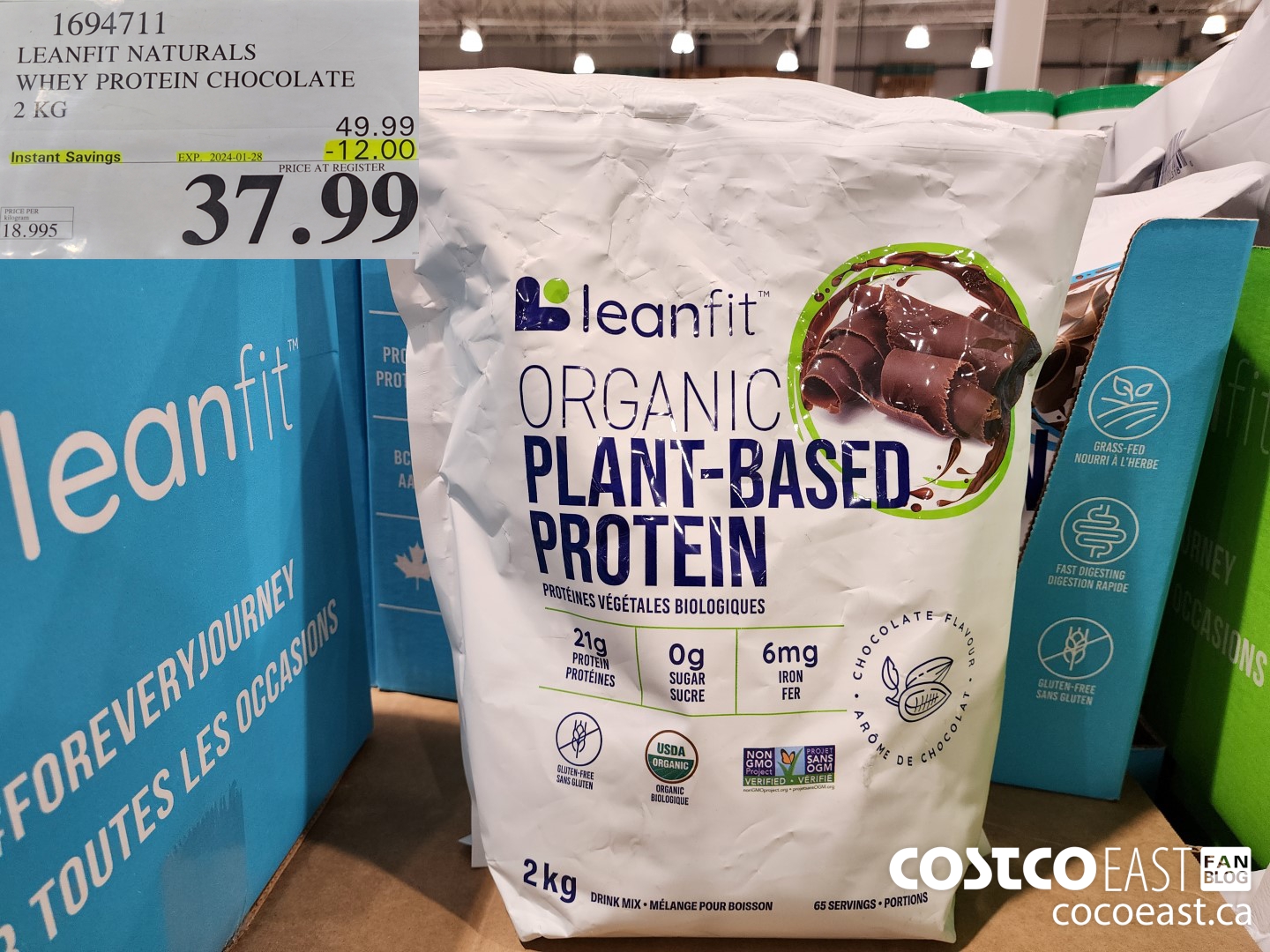 1694711 LEANFIT NATURALS WHEY PROTEIN CHOCOLATE 2KG ($12.00 INSTANT SAVINGS EXPIRES ON 2024-01-28) $37.99