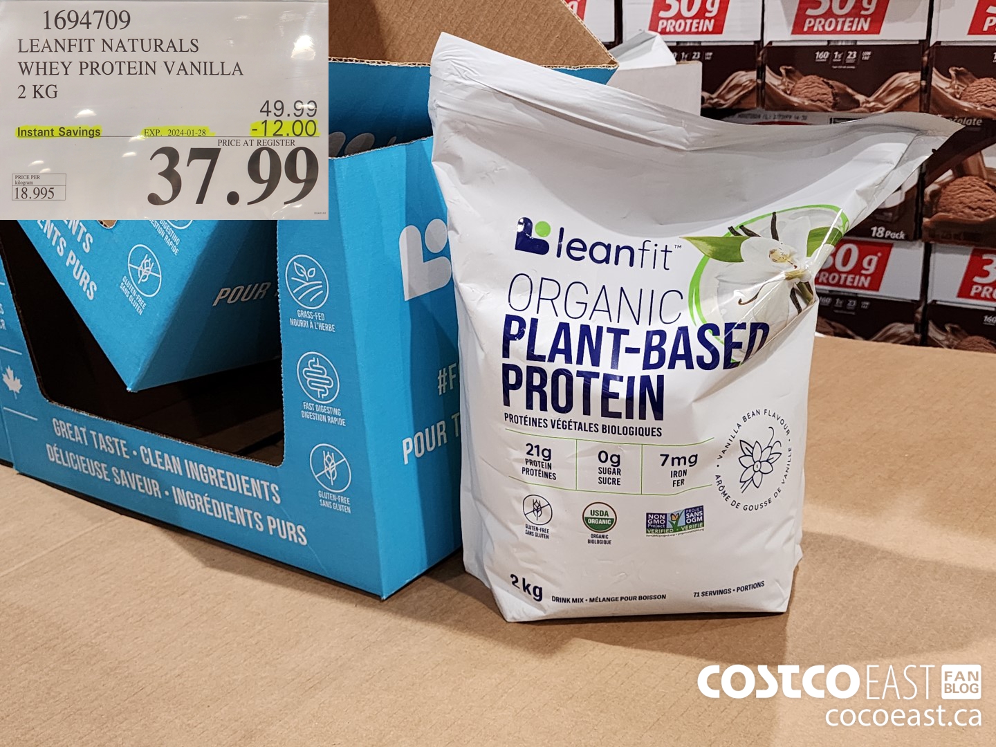 1694709 LEANFIT NATURALS WHEY PROTEIN VANILLA 2KG ($12.00 INSTANT SAVINGS EXPIRES ON 2024-01-28) $37.99