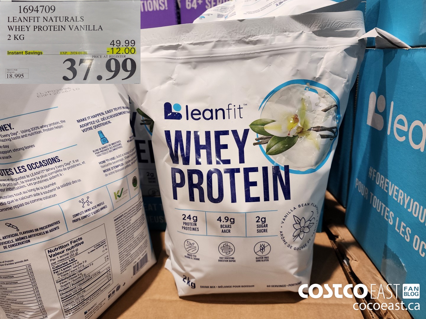 1694709 LEANFIT NATURALS WHEY PROTEIN VANILLA 2KG ($12.00 INSTANT SAVINGS EXPIRES ON 2024-01-28) $37.99