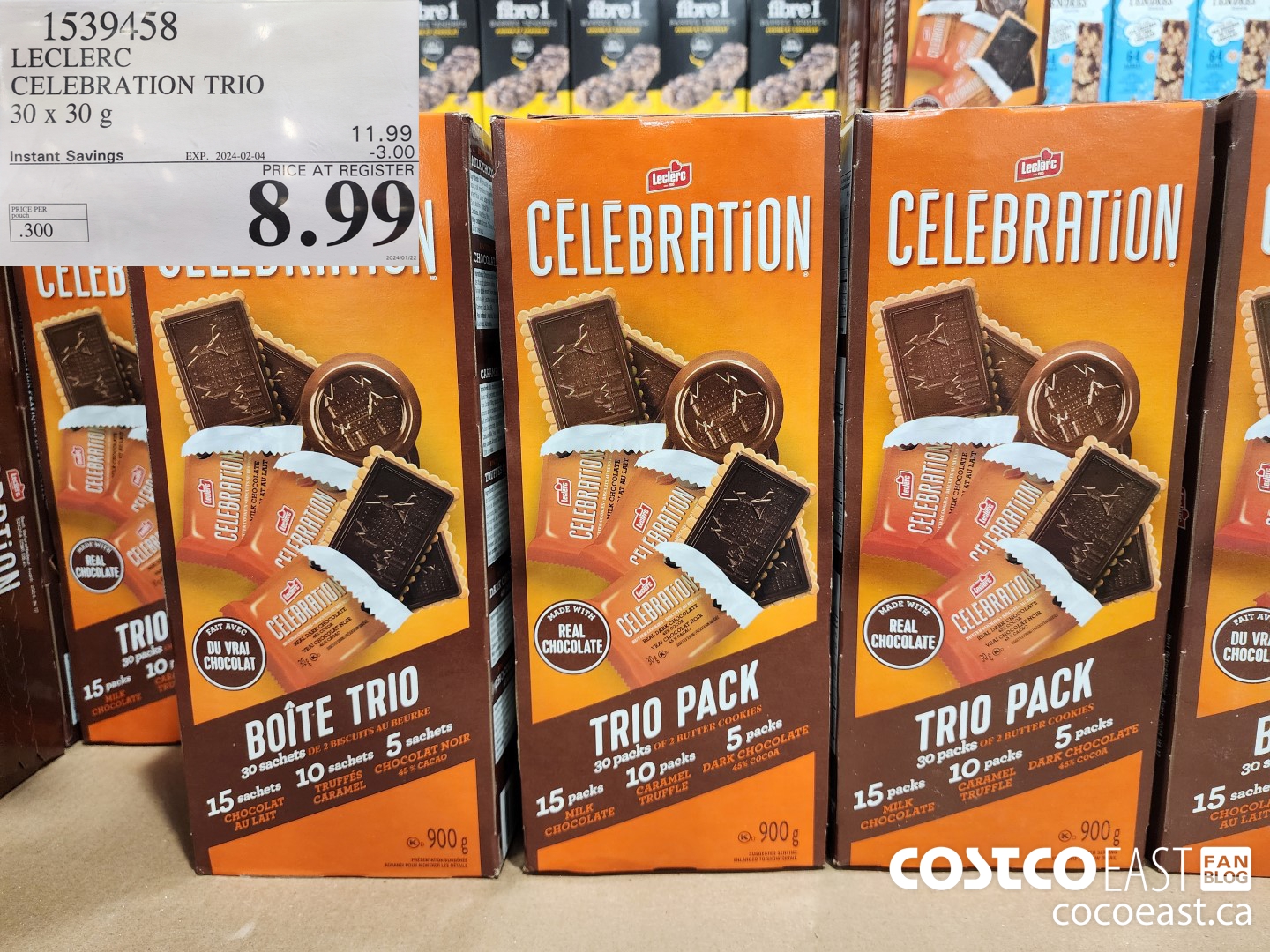 1539458 LECLERC CELEBRATION TRIO 30 x 30g ($3.00 INSTANT SAVINGS EXPIRES ON 2024-02-04) $8.99