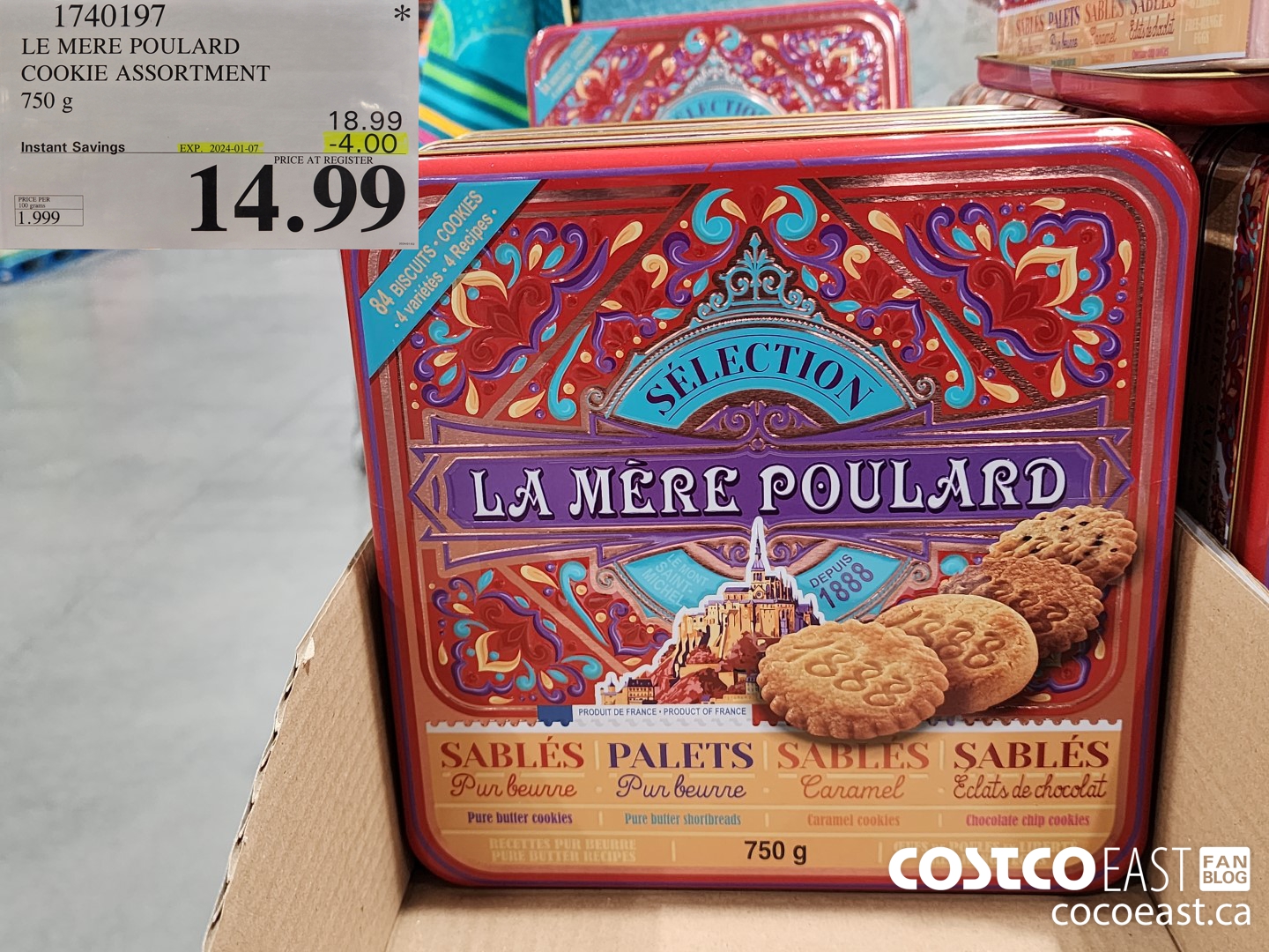 1740197 LE MERE POULARD COOKIE ASSORTMENT 750 G ($4.00 INSTANT SAVINGS EXPIRES ON 2024-01-07) $14.99