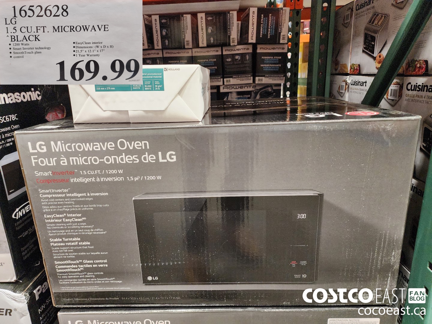 1652628 LG 1.5 CU.FT. MICROWAVE BLACK $169.99