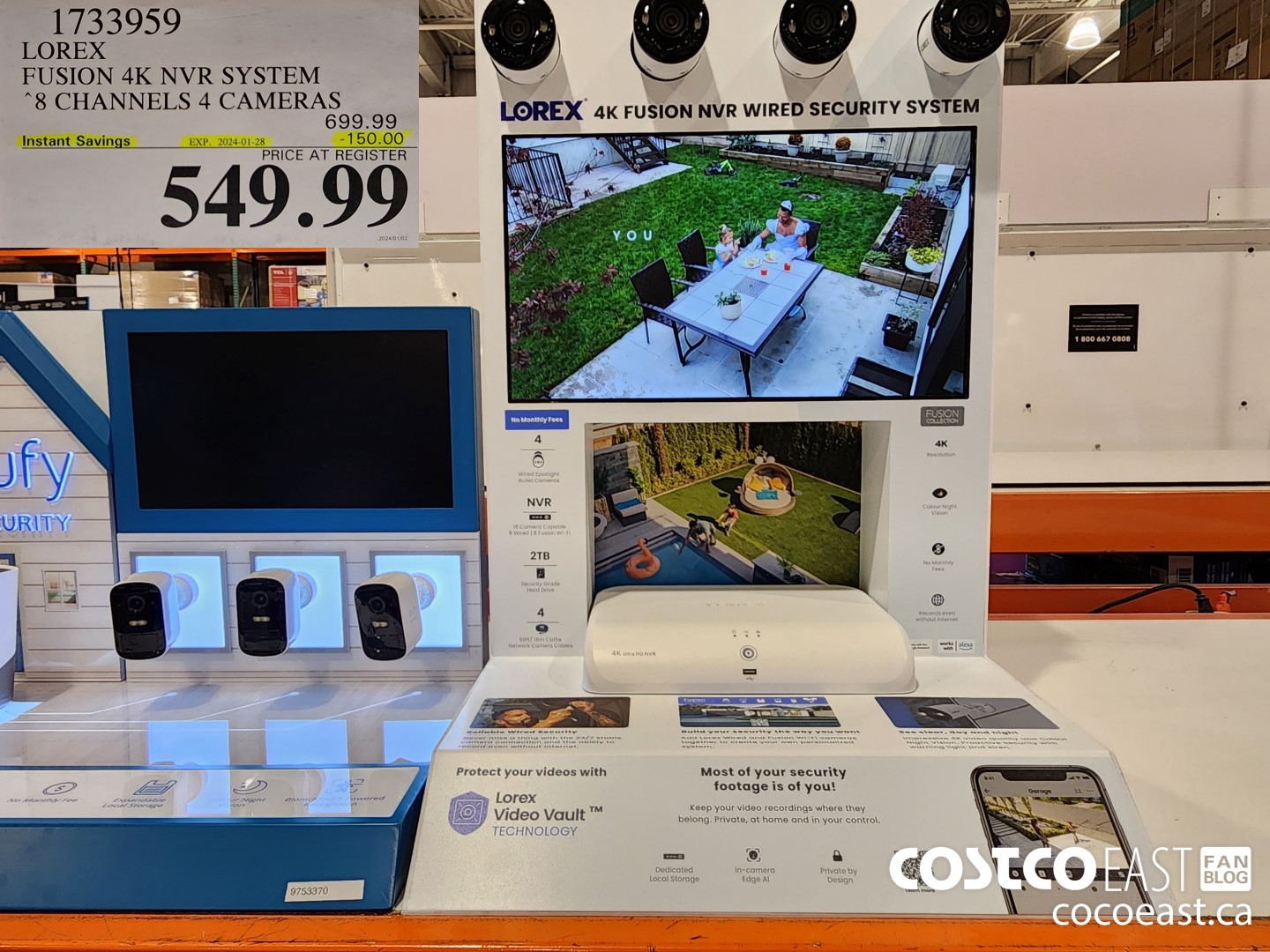 1733959 LOREX FUSION 4K NVR SYSTEM 8 CHANNELS 4 CAMERAS ($150.00 INSTANT SAVINGS EXPIRES ON 2024-01-28) $549.99