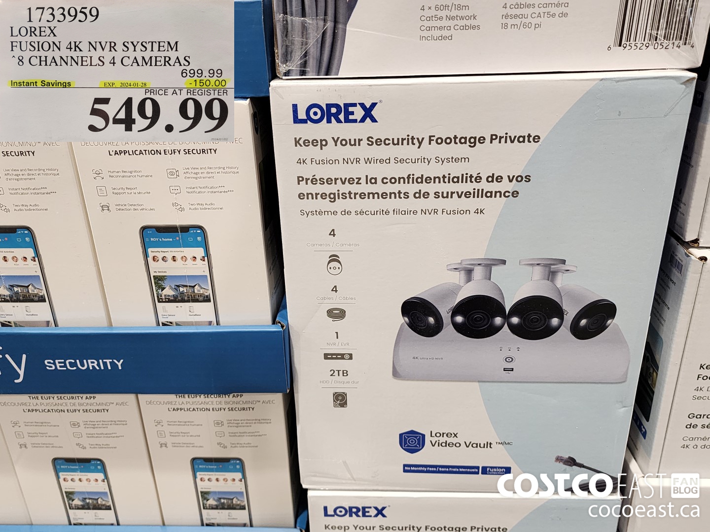 1733959 LOREX FUSION 4K NVR SYSTEM 8 CHANNELS 4 CAMERAS ($150.00 INSTANT SAVINGS EXPIRES ON 2024-01-28) $549.99