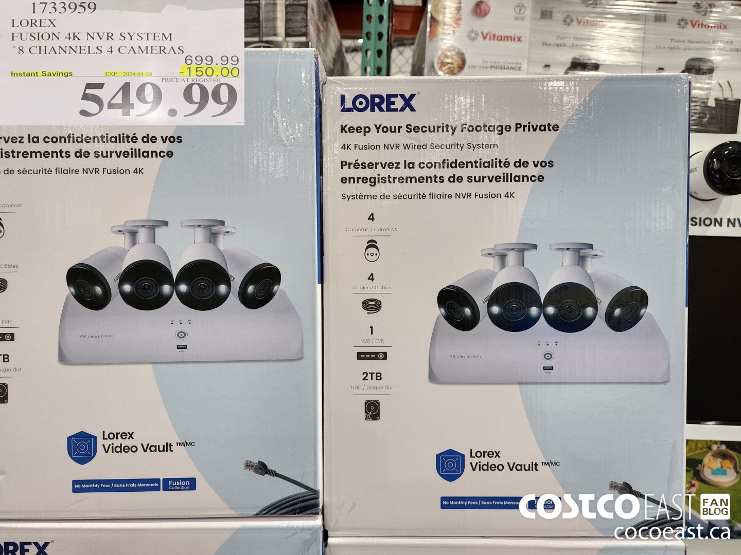 1733959 LOREX FUSION 4K NVR SYSTEM 8 CHANNELS 4 CAMERAS ($150.00 INSTANT SAVINGS EXPIRES ON 2024-01-28) $549.99