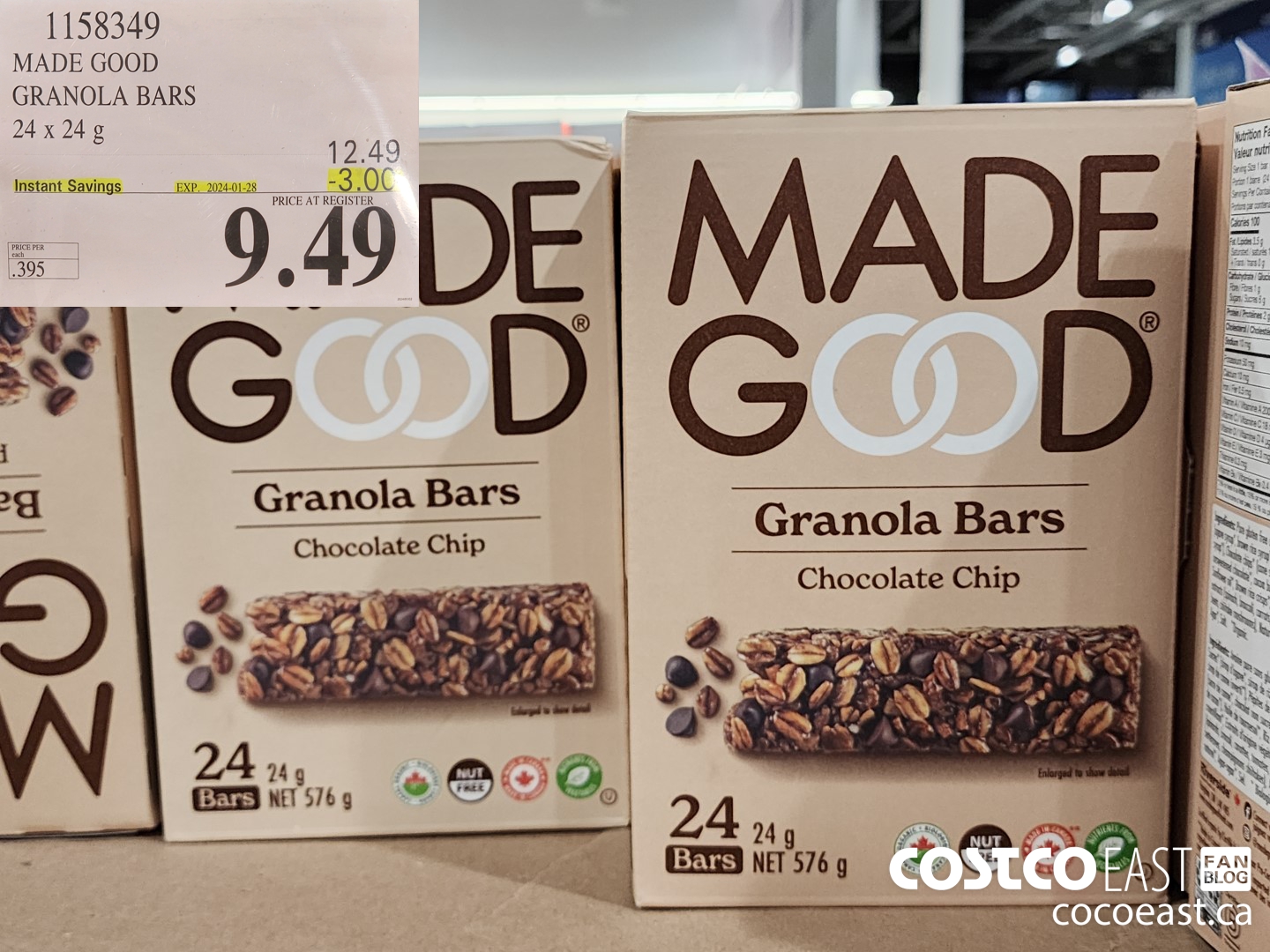 1158349 MADE GOOD GRANOLA BARS 24 X 24G ($3.00 INSTANT SAVINGS EXPIRES ON 2024-01-28) $9.49