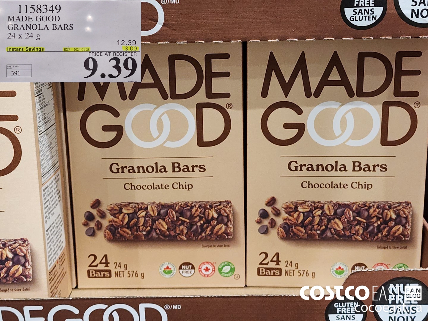 1158349 MADE GOOD GRANOLA BARS 24 X 24G ($3.00 INSTANT SAVINGS EXPIRES ON 2024-01-28) $9.39