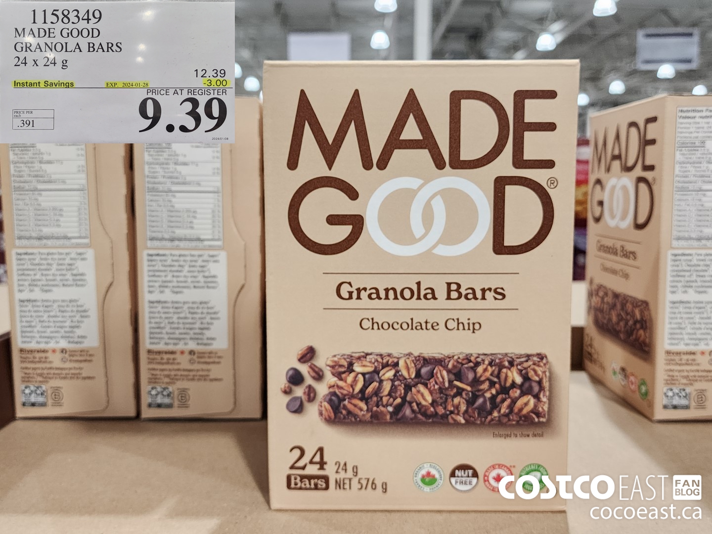 1158349 MADE GOOD GRANOLA BARS 24 X 24G ($3.00 INSTANT SAVINGS EXPIRES ON 2024-01-28) $9.39